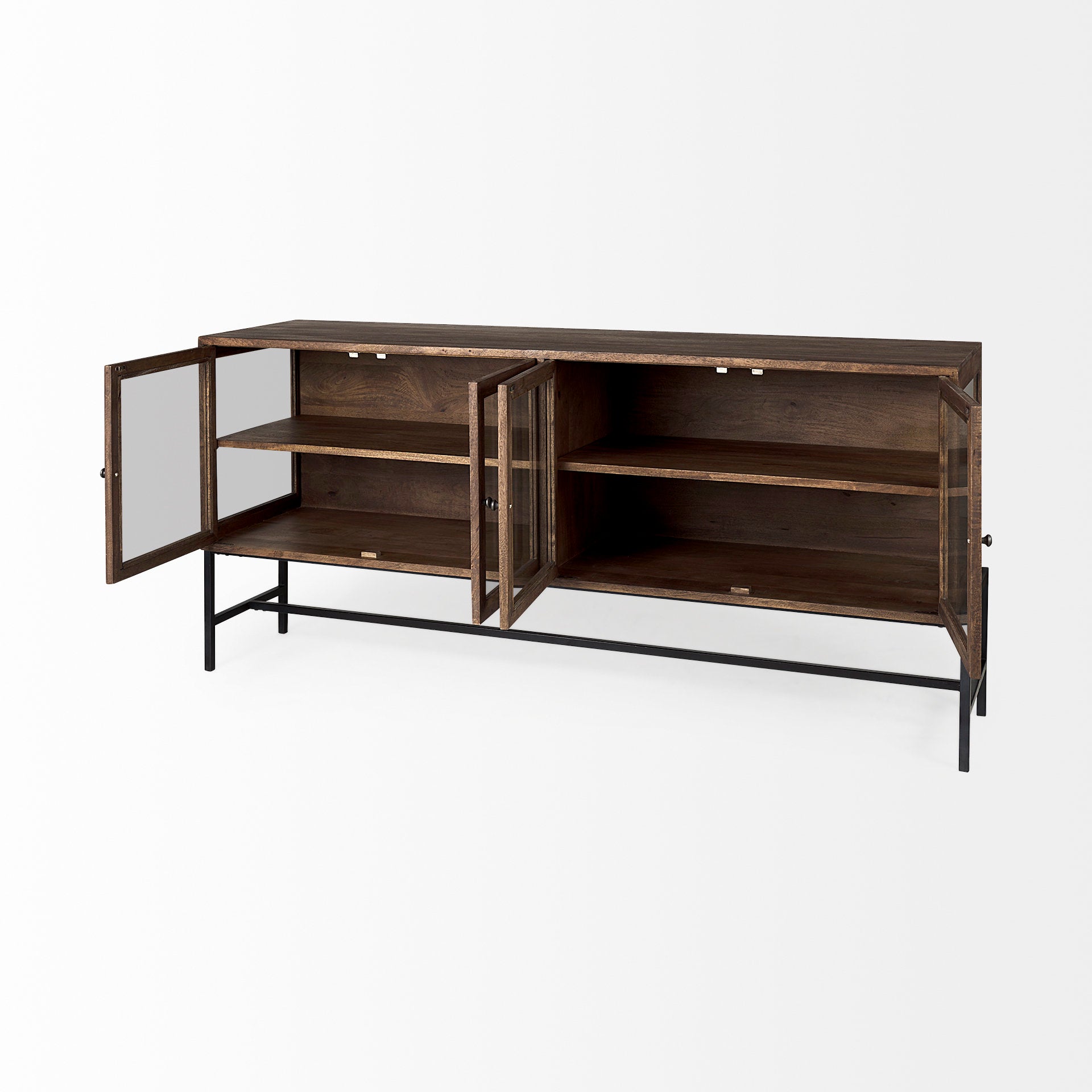 Arelius Sideboard Medium Brown Wood | Black Metal - sideboards-and-buffets