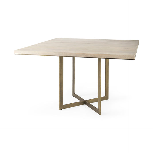 Faye Square Dining Table Beige Wood | Square