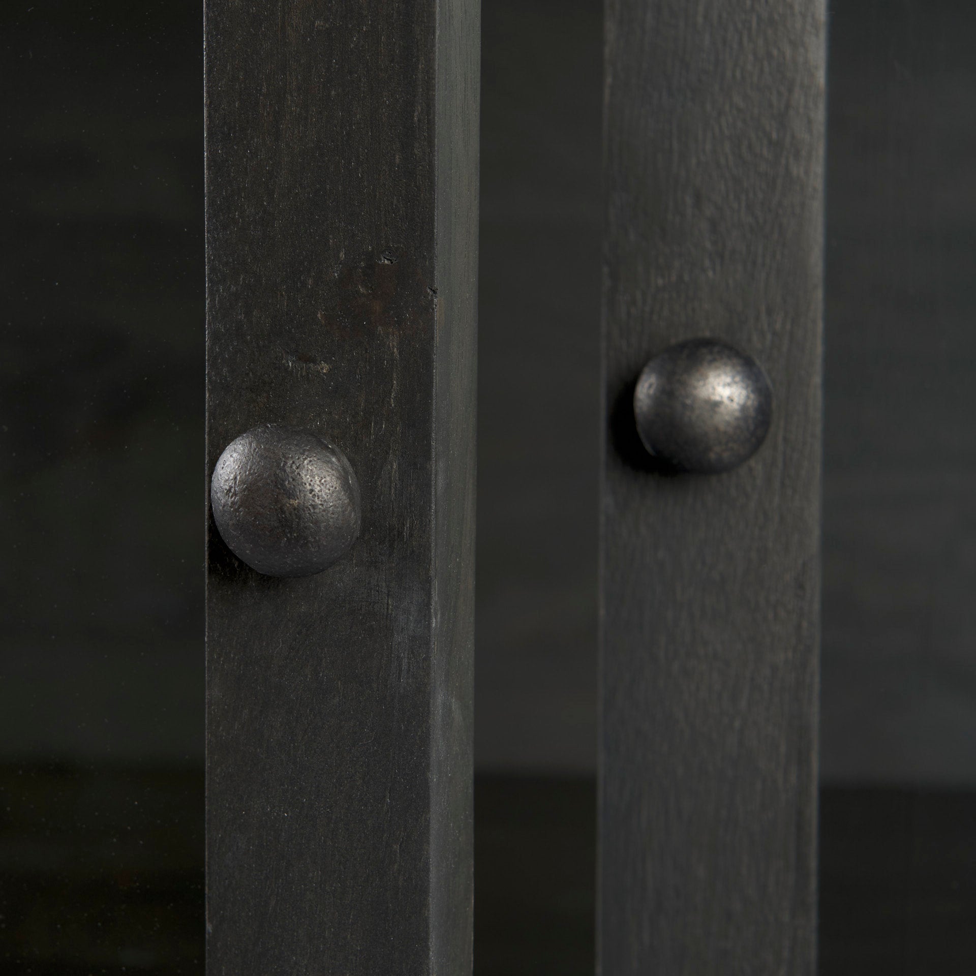 Arelius 36L x 18.75W x 63H Black-Brown Wood W/ Black Metal Base Display Cabinet