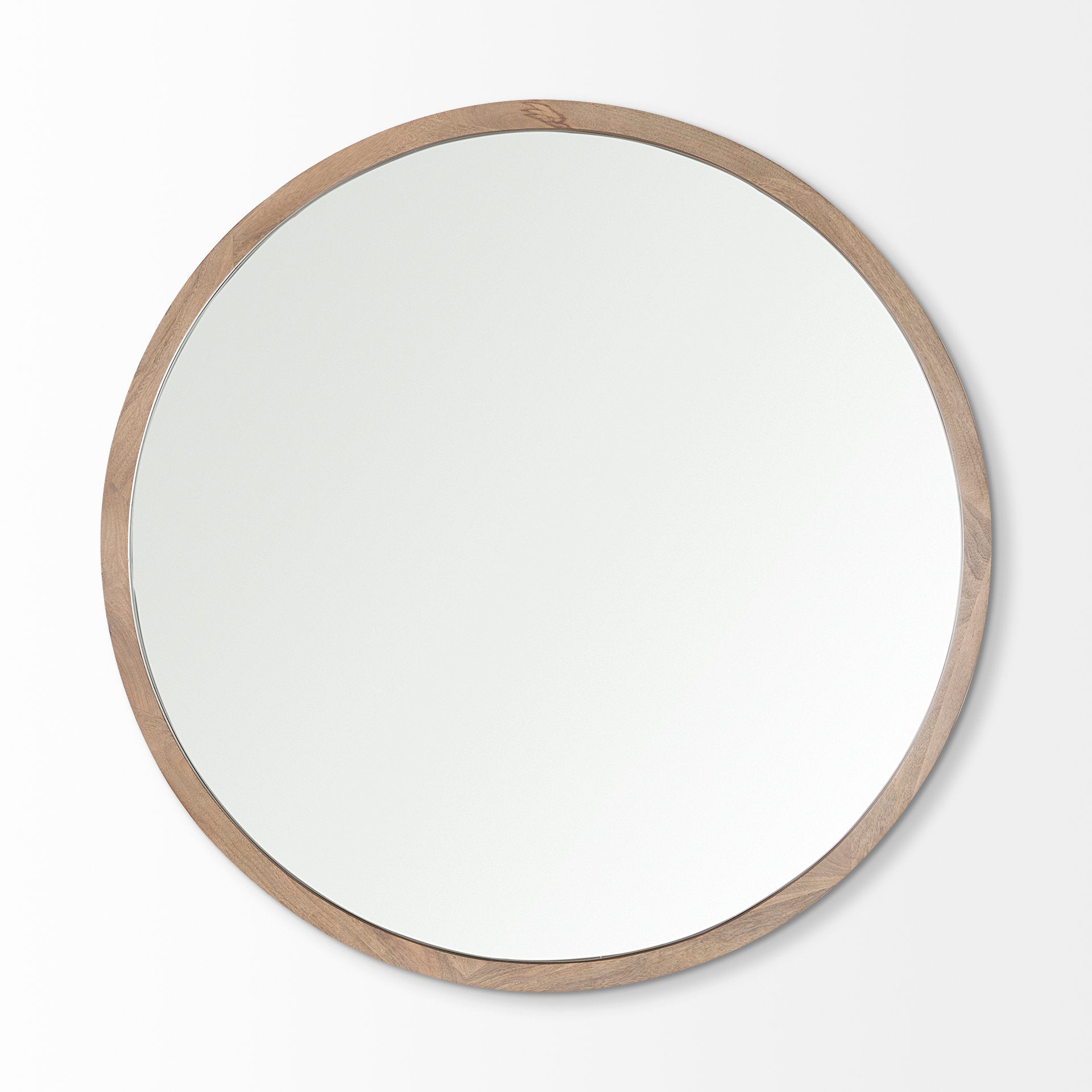 Gambit Wall Mirror Light Brown Wood | 46’’ Round - wall-mirrors-grouped