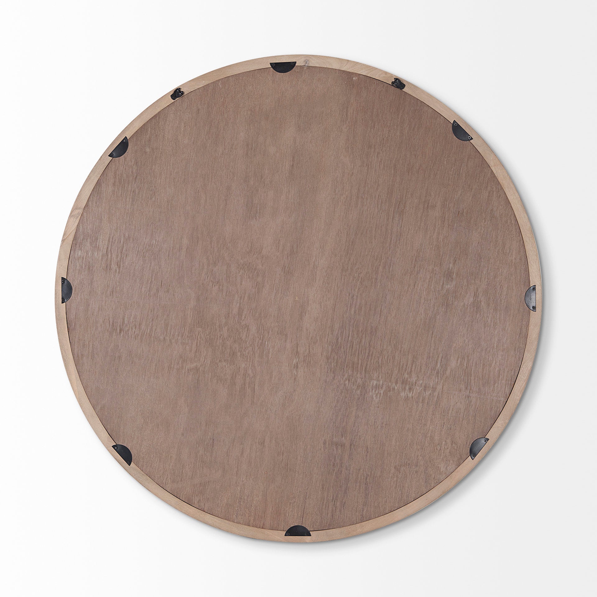 Gambit Wall Mirror Light Brown Wood | 46’’ Round - wall-mirrors-grouped