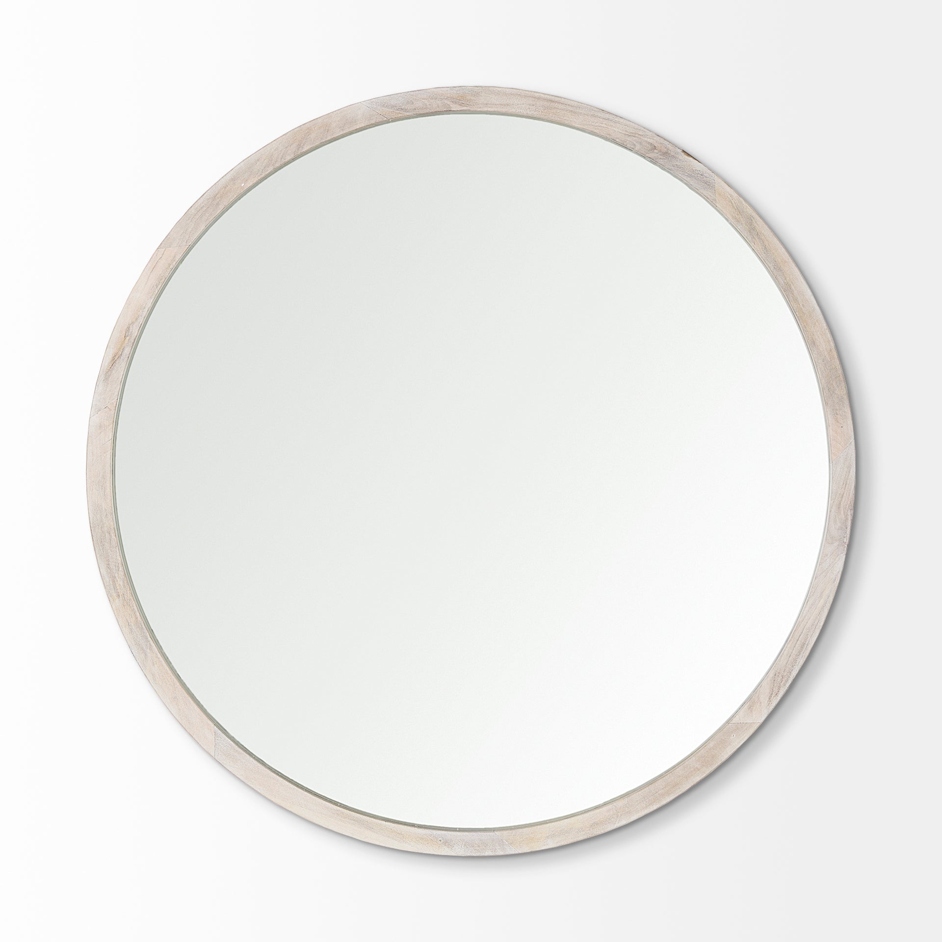 Gambit Wall Mirror White Wash Wood | 46’’ Round - wall-mirrors-grouped