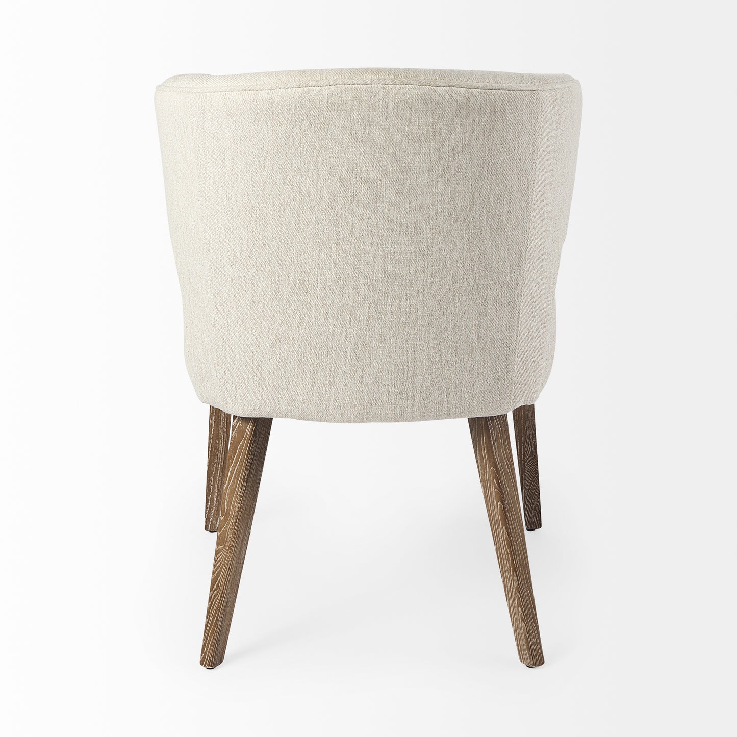 Niles 20" Seat Height Cream Fabric Seat W/ Medium Brown Wooden Legs Wingback  Dining Chair