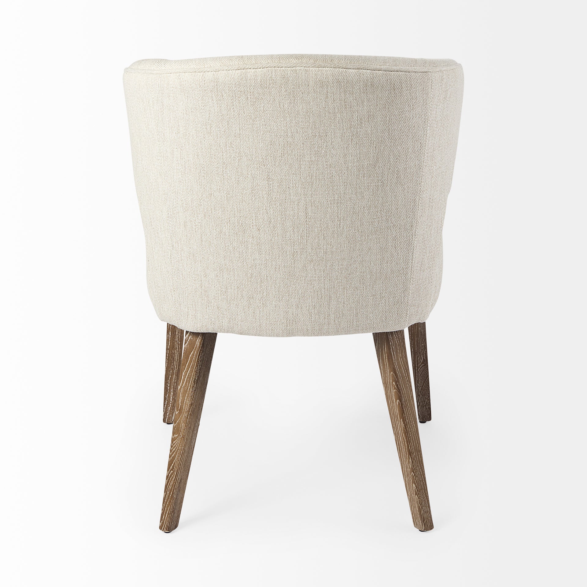 Niles 20" Seat Height Cream Fabric Seat W/ Medium Brown Wooden Legs Wingback  Dining Chair