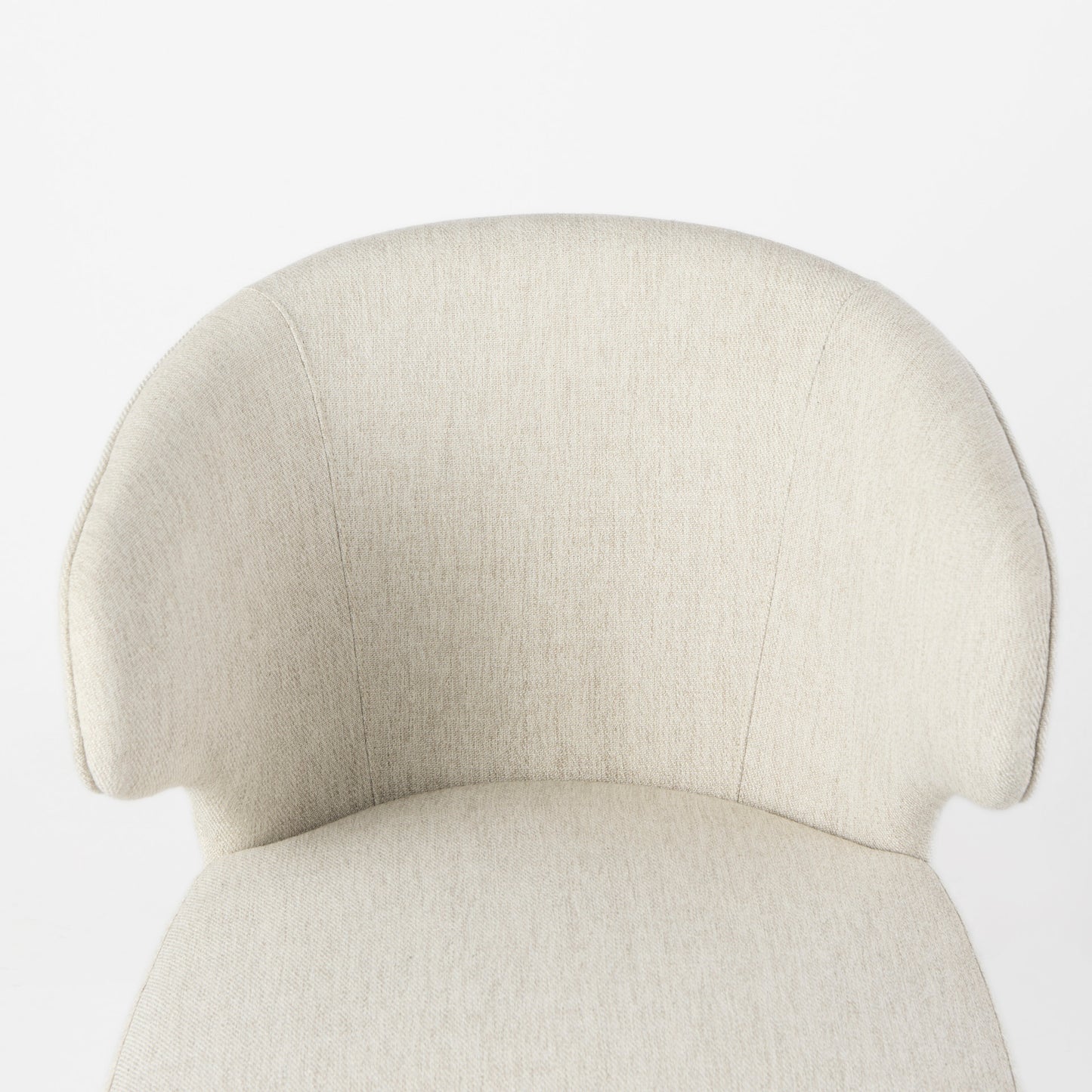 Niles 20" Seat Height Cream Fabric Seat W/ Medium Brown Wooden Legs Wingback  Dining Chair