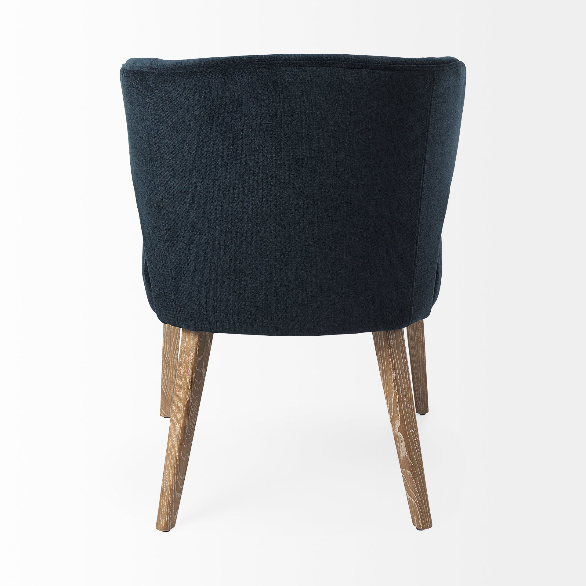 Niles 20" Seat Height Navy Fabric Seat W/ Medium Brown Wooden Legs Wingback Dining Chair