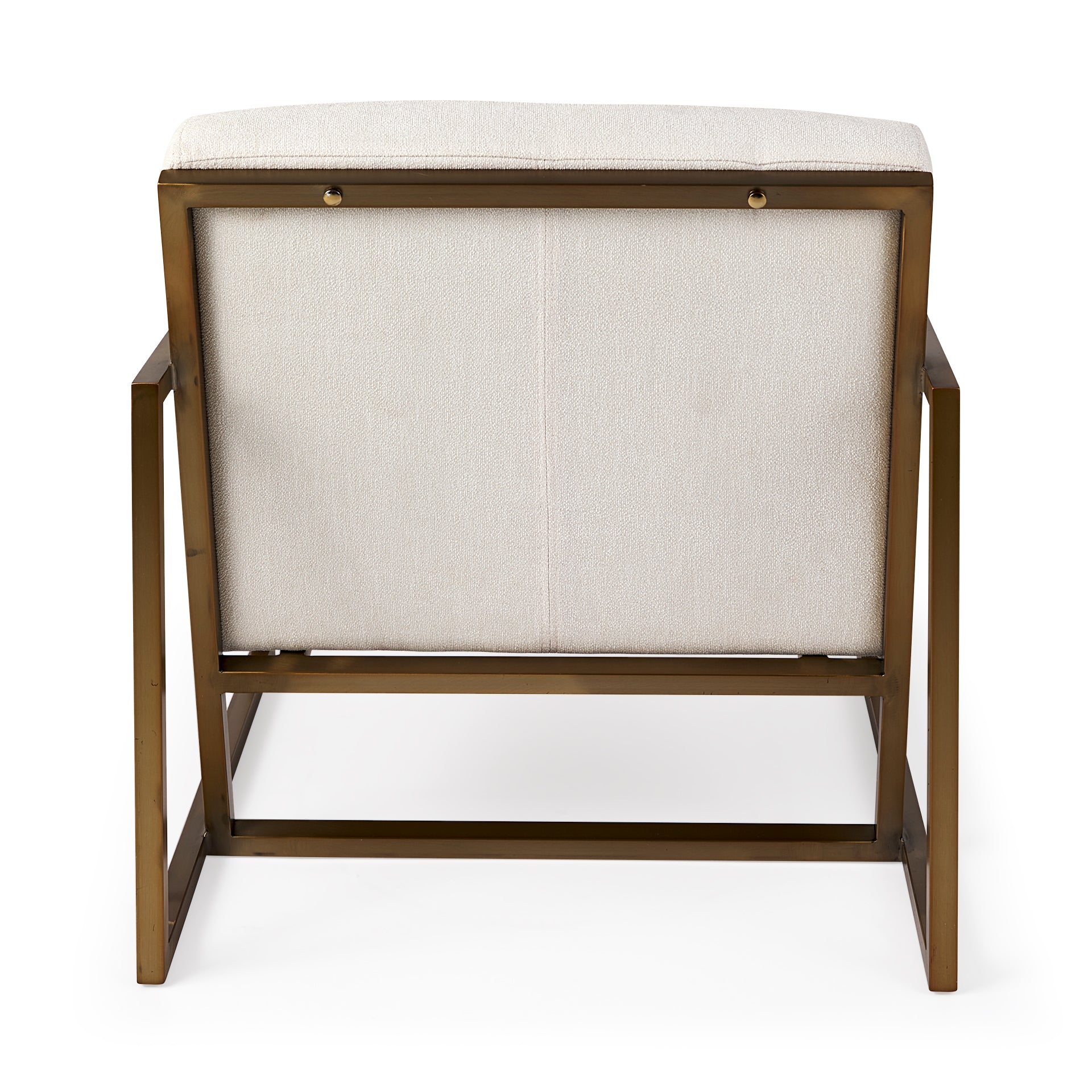 Armelle Upholstered Accent Chair Cream Fabric | Gold Metal - accent-chairs