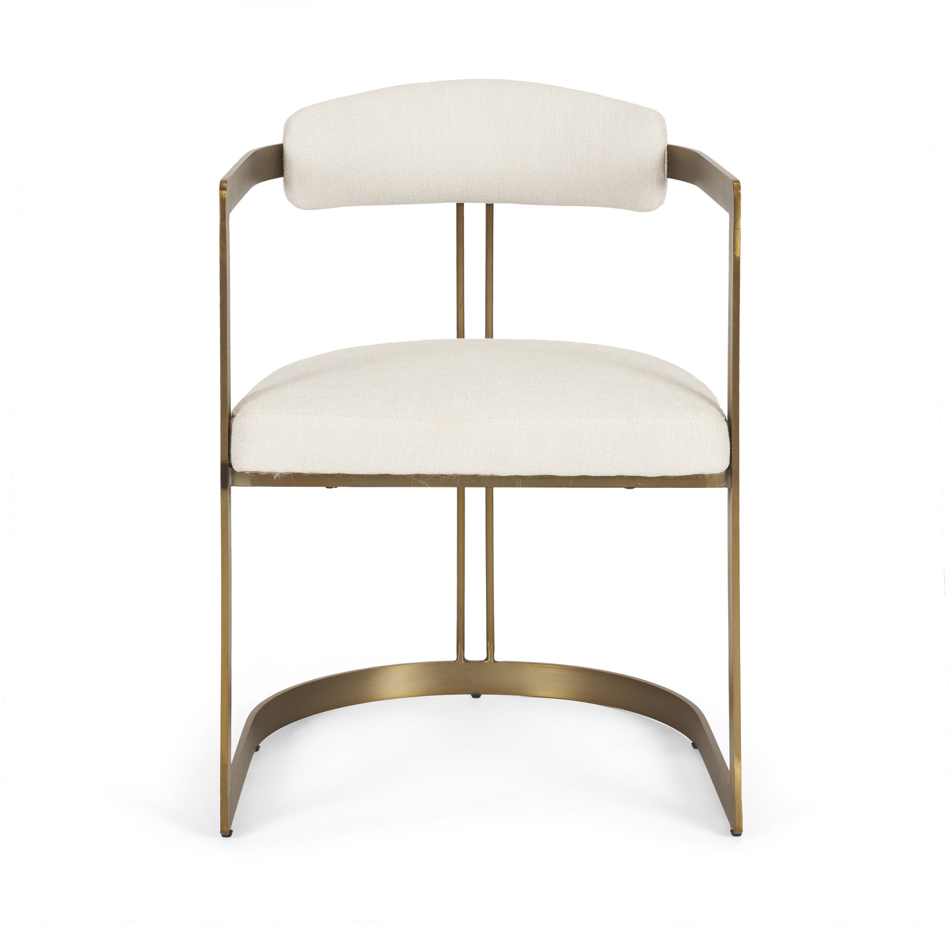 Hollyfield Upholstered Dining Chair Cream Fabric | Gold Metal - dining-chairs