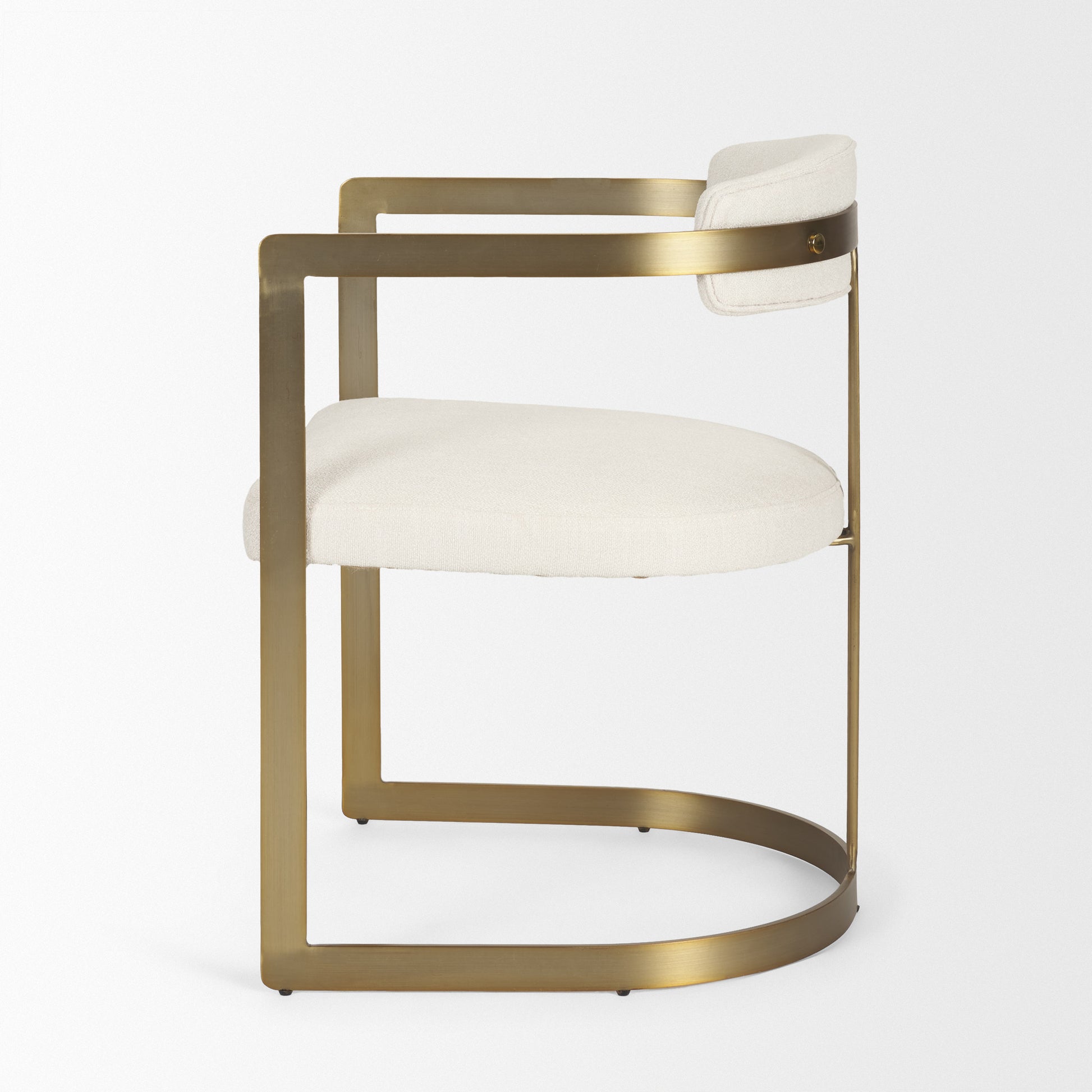 Hollyfield Upholstered Dining Chair Cream Fabric | Gold Metal - dining-chairs