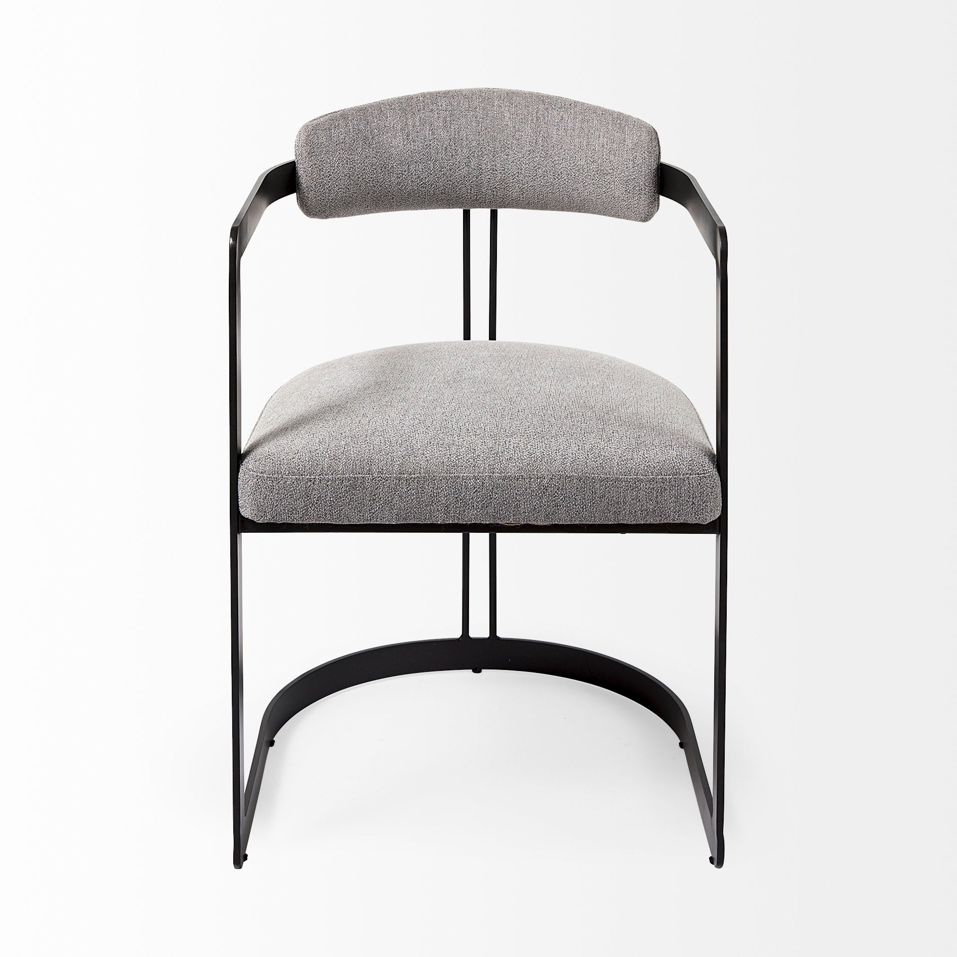 Hollyfield Dining Chair Gray Fabric | Black Metal - dining-chairs