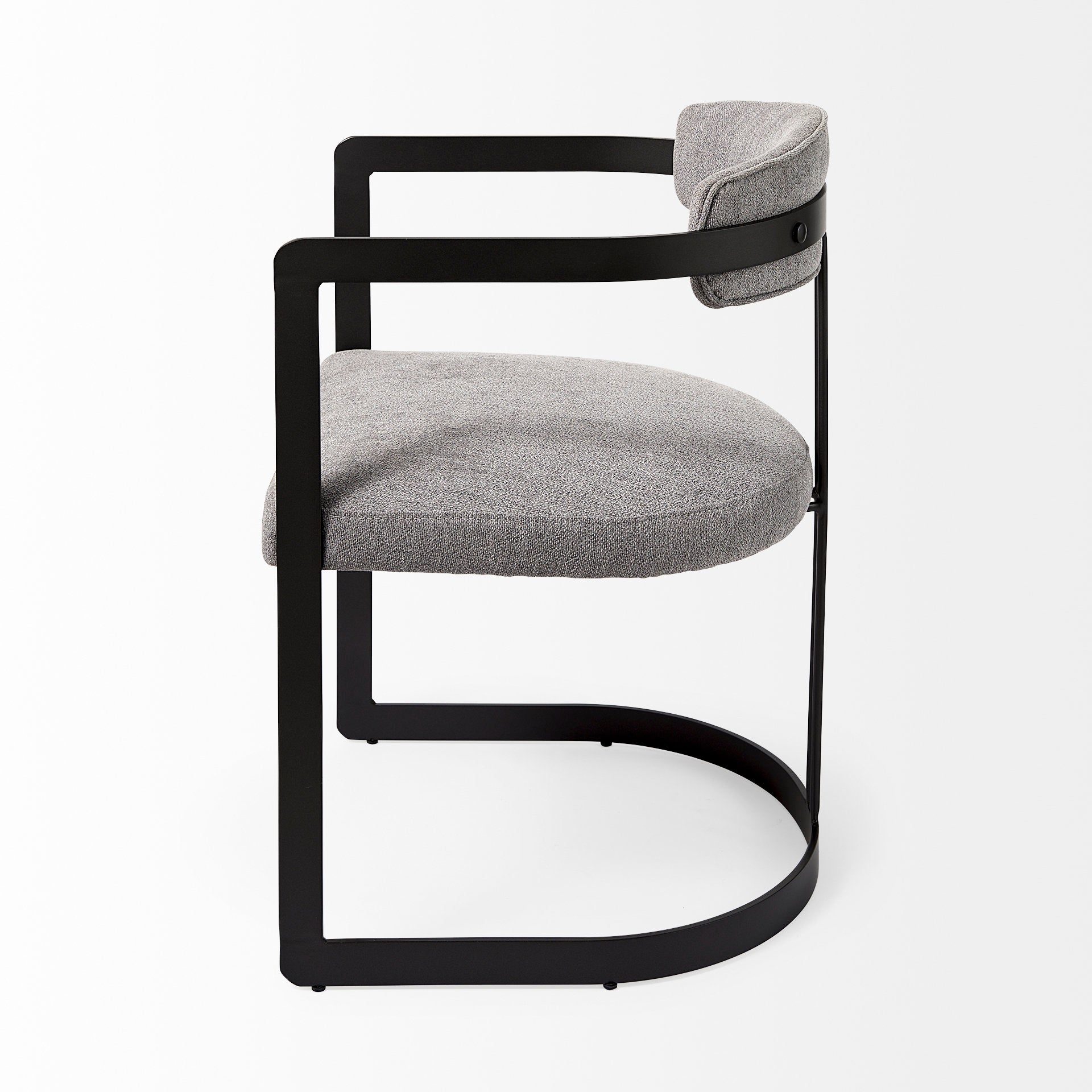 Hollyfield Dining Chair Gray Fabric | Black Metal - dining-chairs