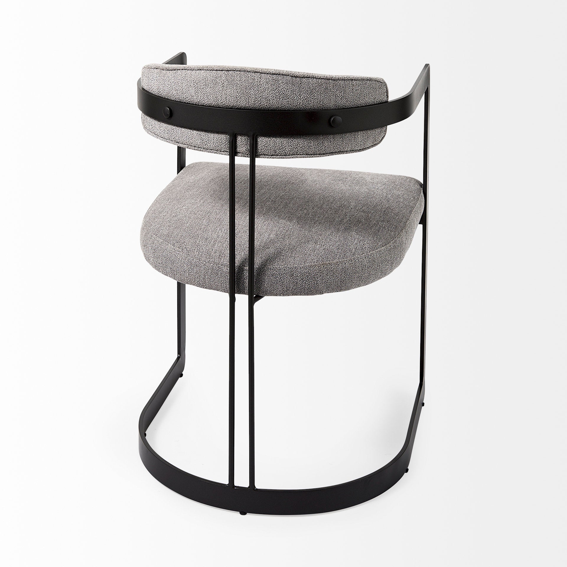 Hollyfield Dining Chair Gray Fabric | Black Metal - dining-chairs