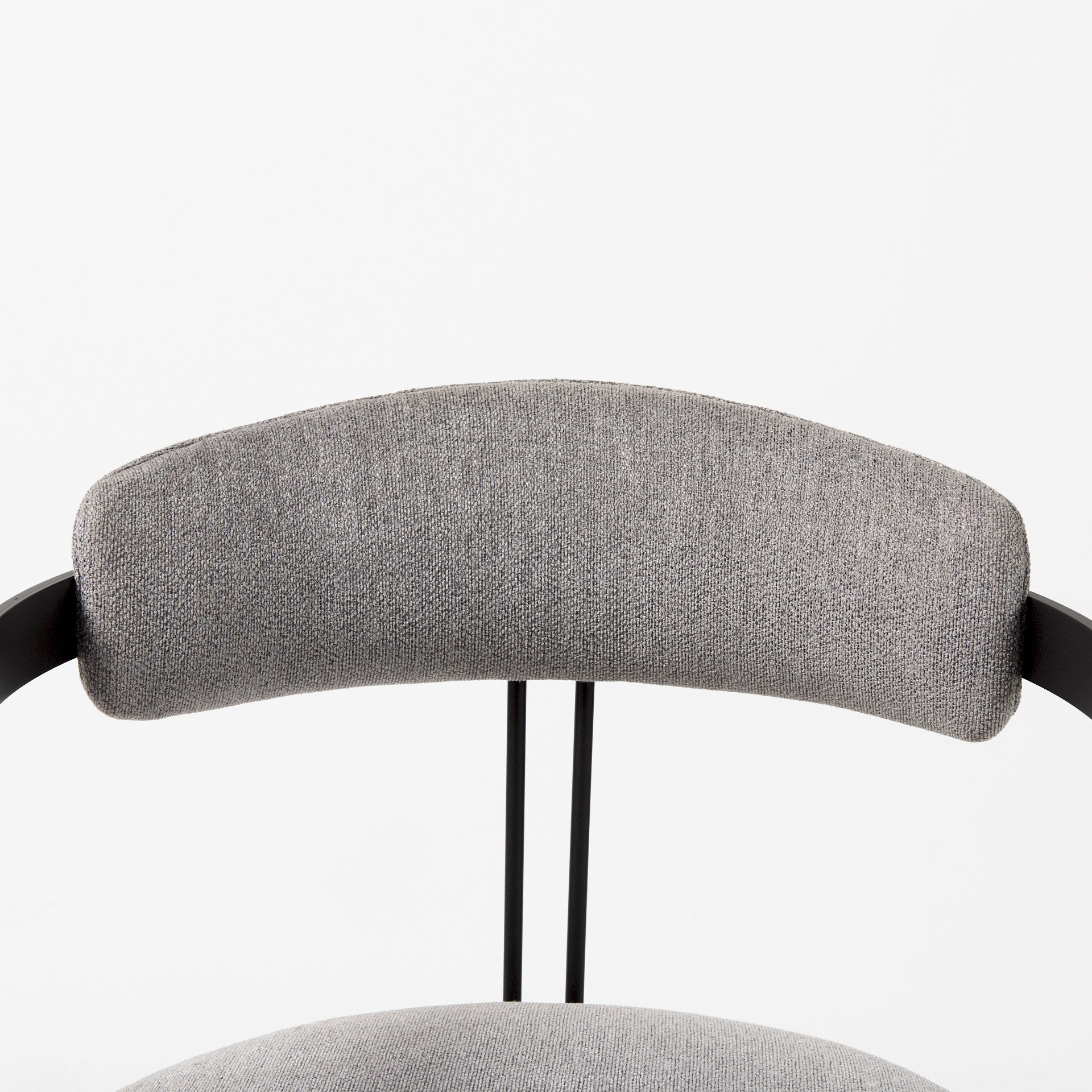Hollyfield Dining Chair Gray Fabric | Black Metal - dining-chairs