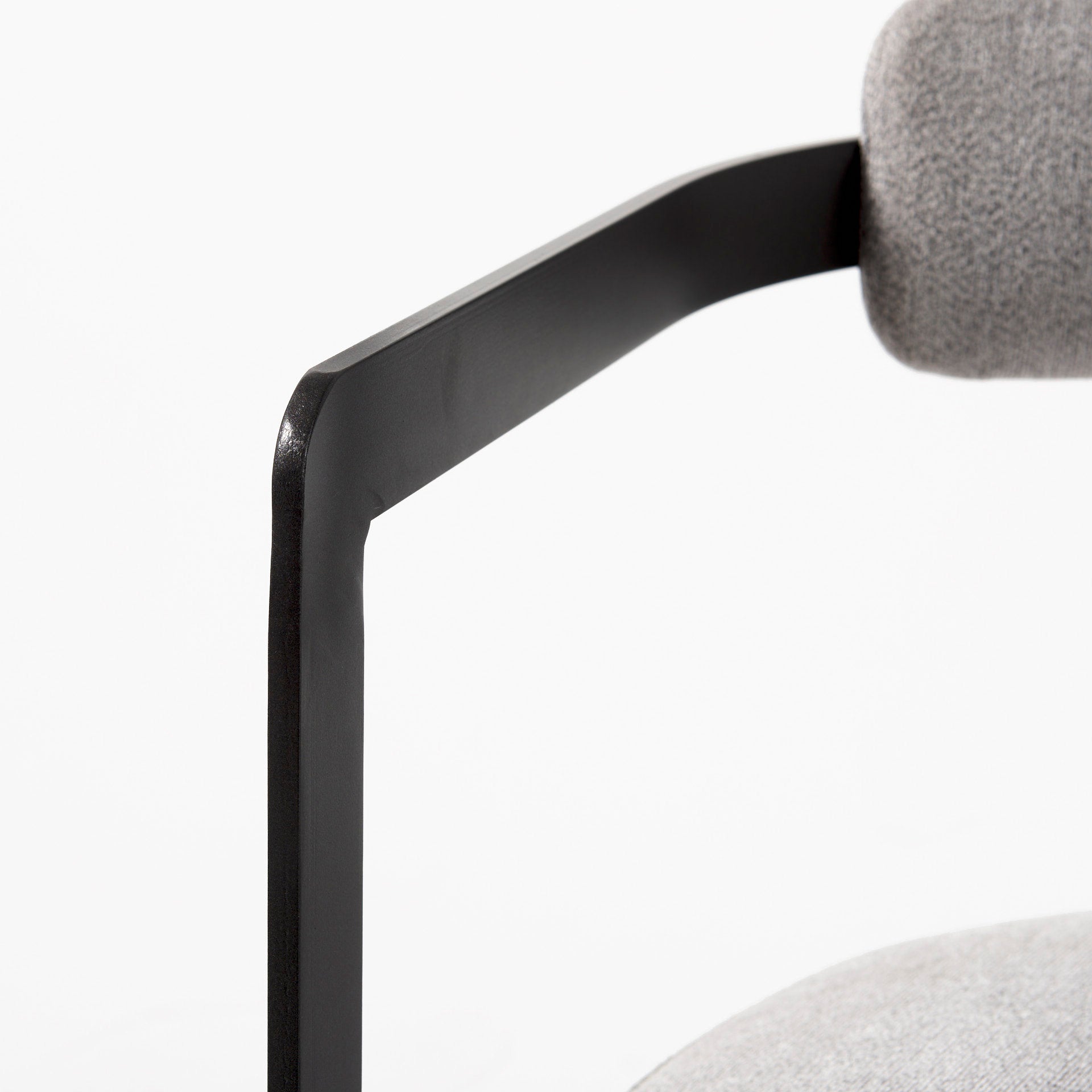 Hollyfield Dining Chair Gray Fabric | Black Metal - dining-chairs
