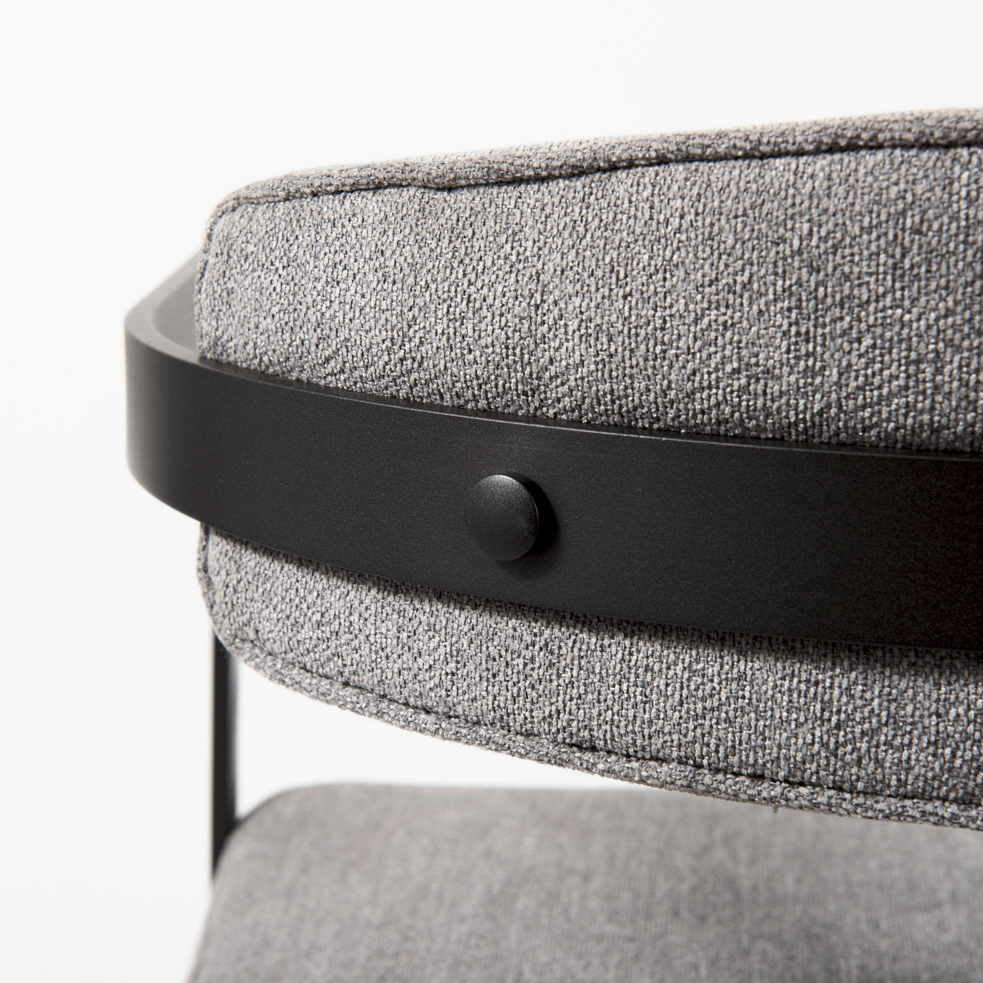 Hollyfield Dining Chair Gray Fabric | Black Metal - dining-chairs