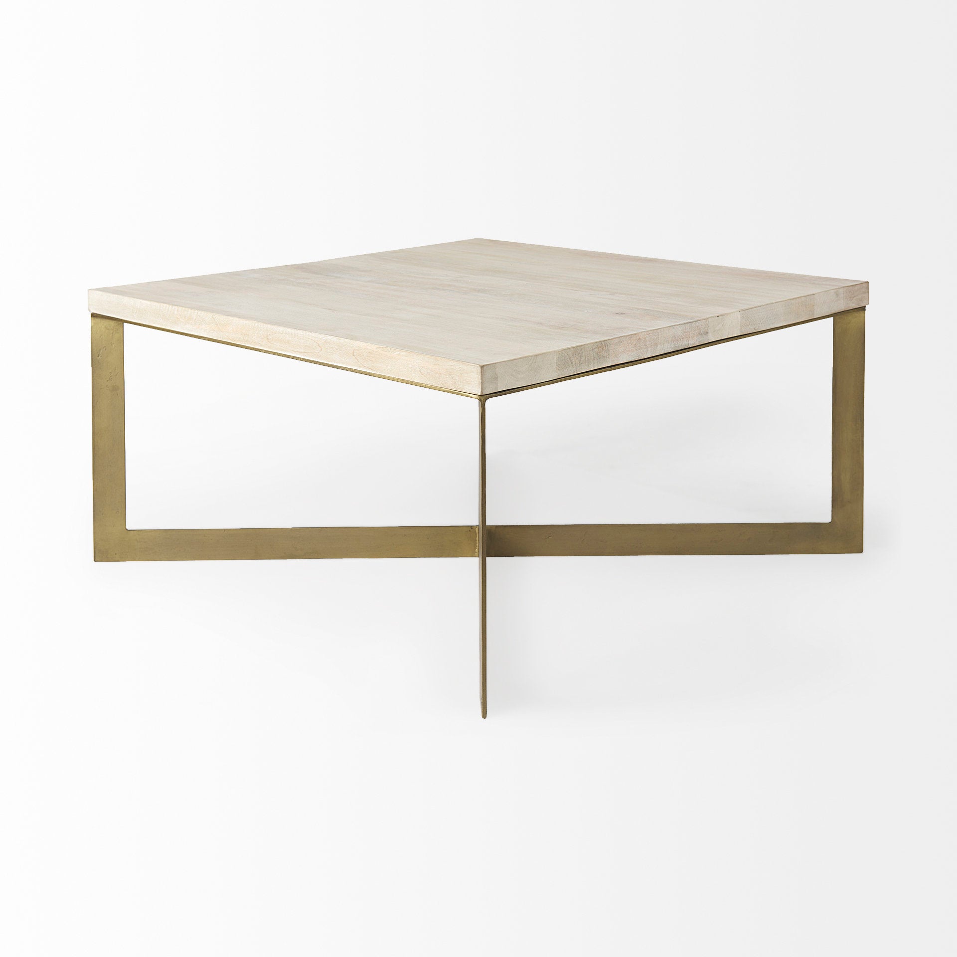 Faye Coffee Table Beige Wood | Gold Metal - coffee-tables