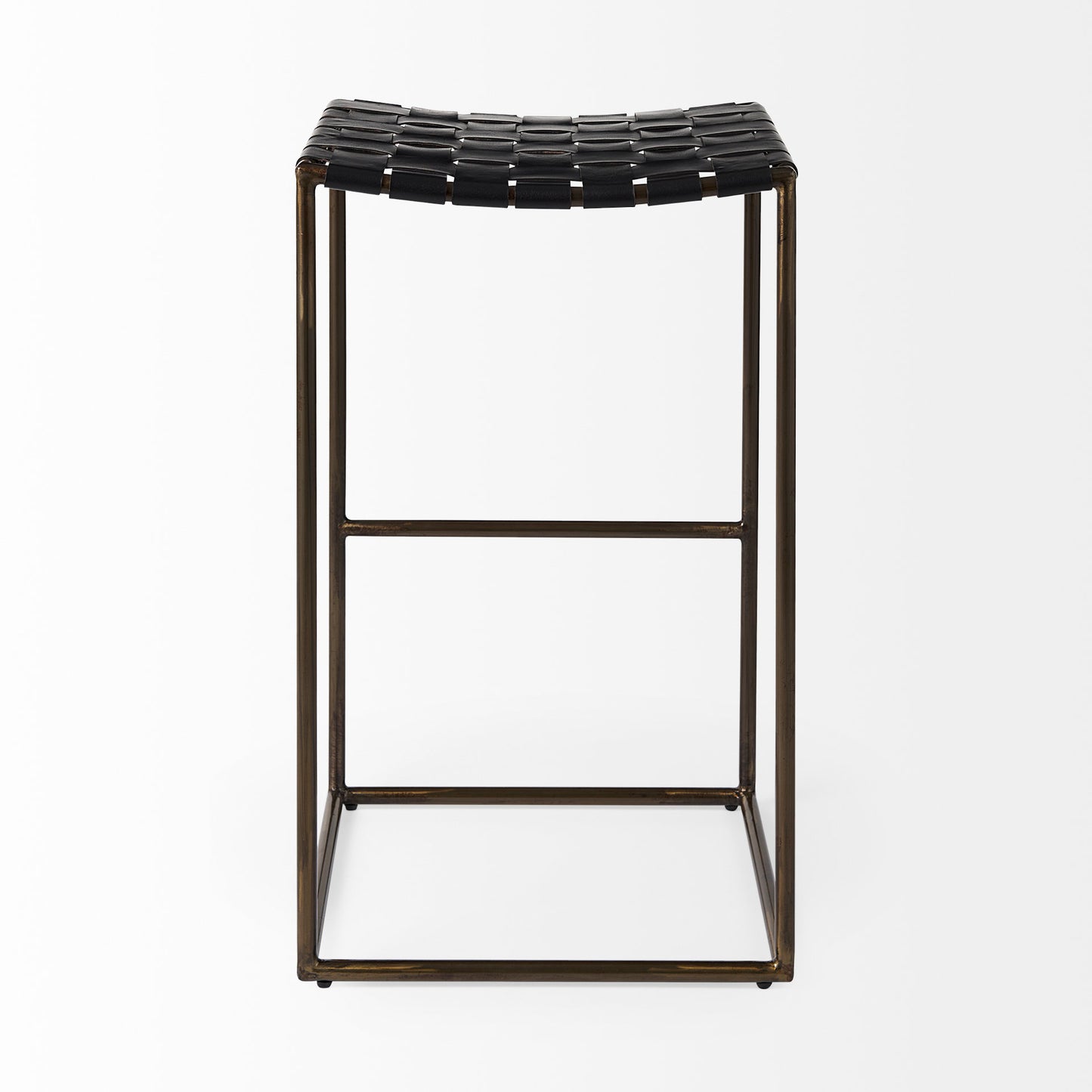 Clarissa Bar Counter Stool Black Leather | Gold Metal | Bar - bar-stools