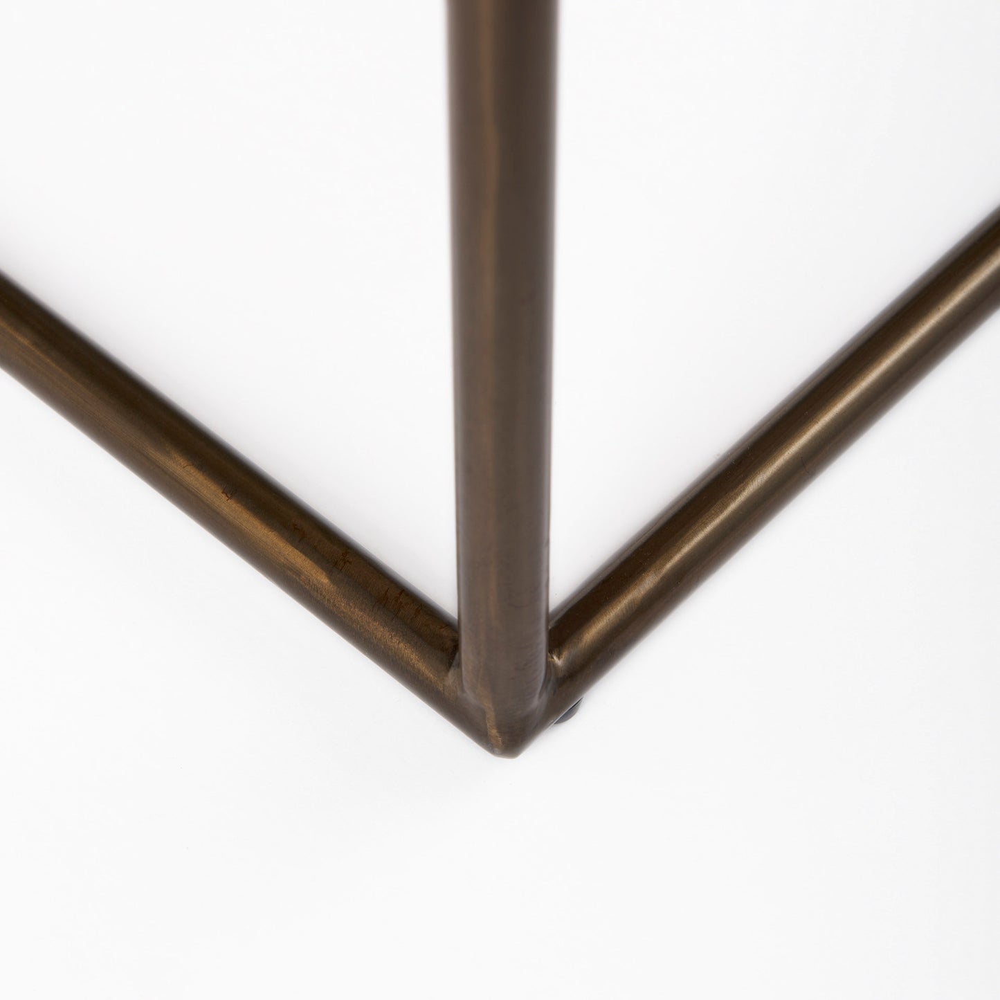 Clarissa 22.0L x 16.0W x 16.75H Black Leather Woven Seat W/ Gold Metal Frame Stool