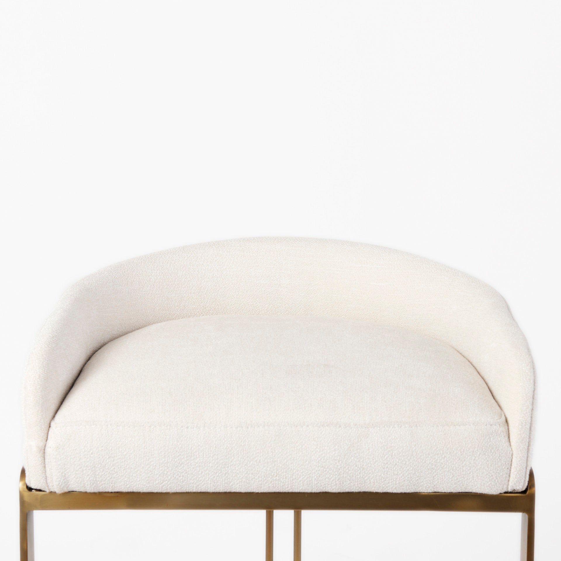 Hollyfield Upholsterd Seat Bar Counter Stool Cream Fabric | Gold Metal | Counter - bar-stools