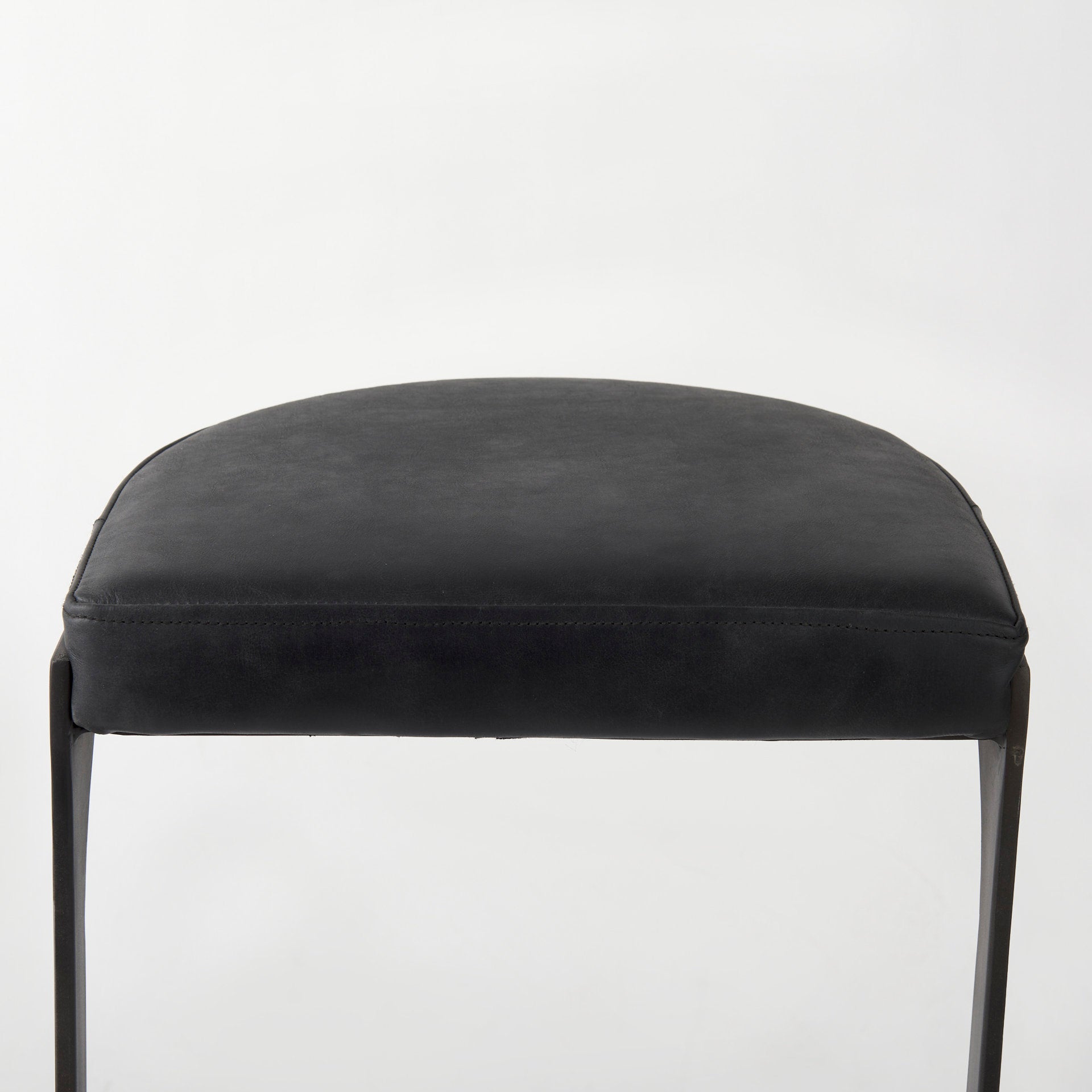 Tyson Bar Counter Stool Black Leather | Black Metal | Bar - bar-stools