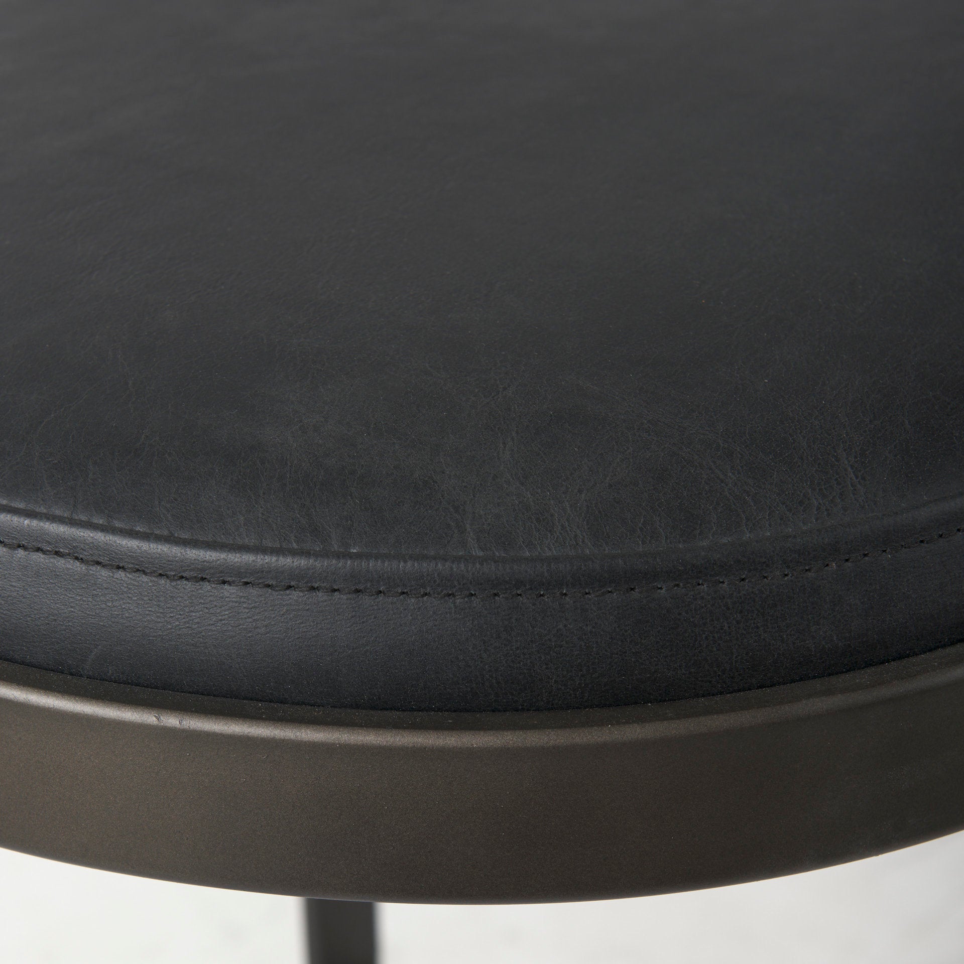 Tyson Bar Counter Stool Black Leather | Black Metal | Bar - bar-stools