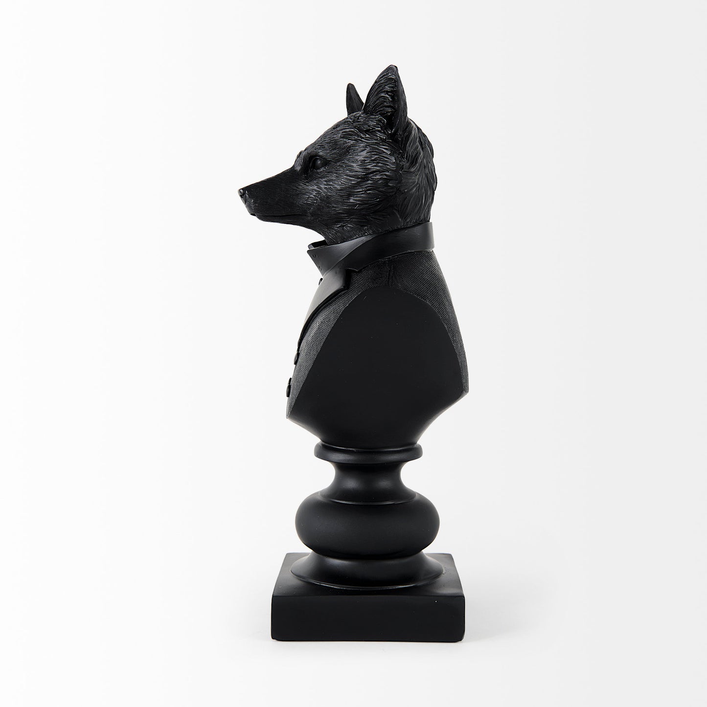 Murray 13H Black Painted Resin Fox in a Suit Bust