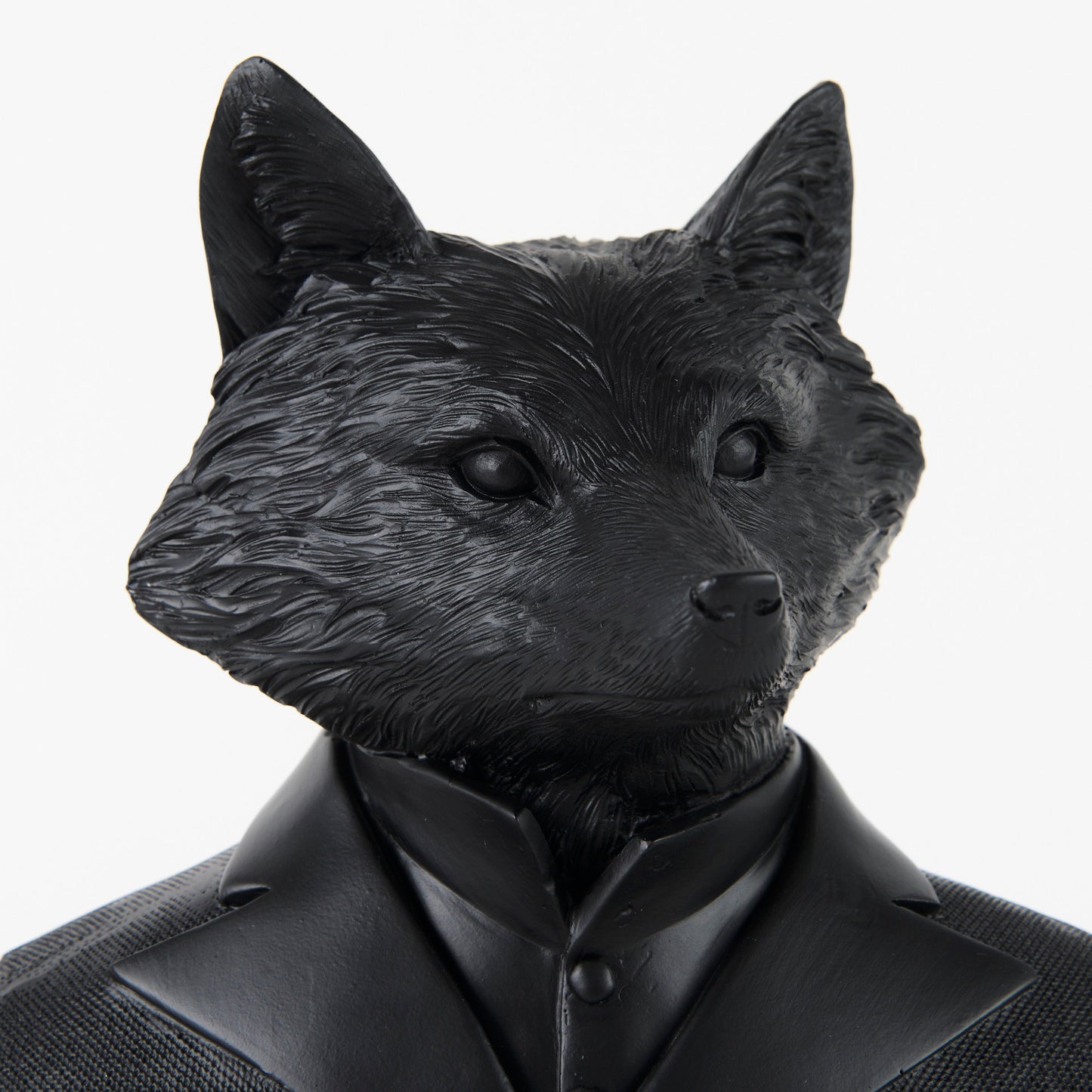 Murray 13H Black Painted Resin Fox in a Suit Bust