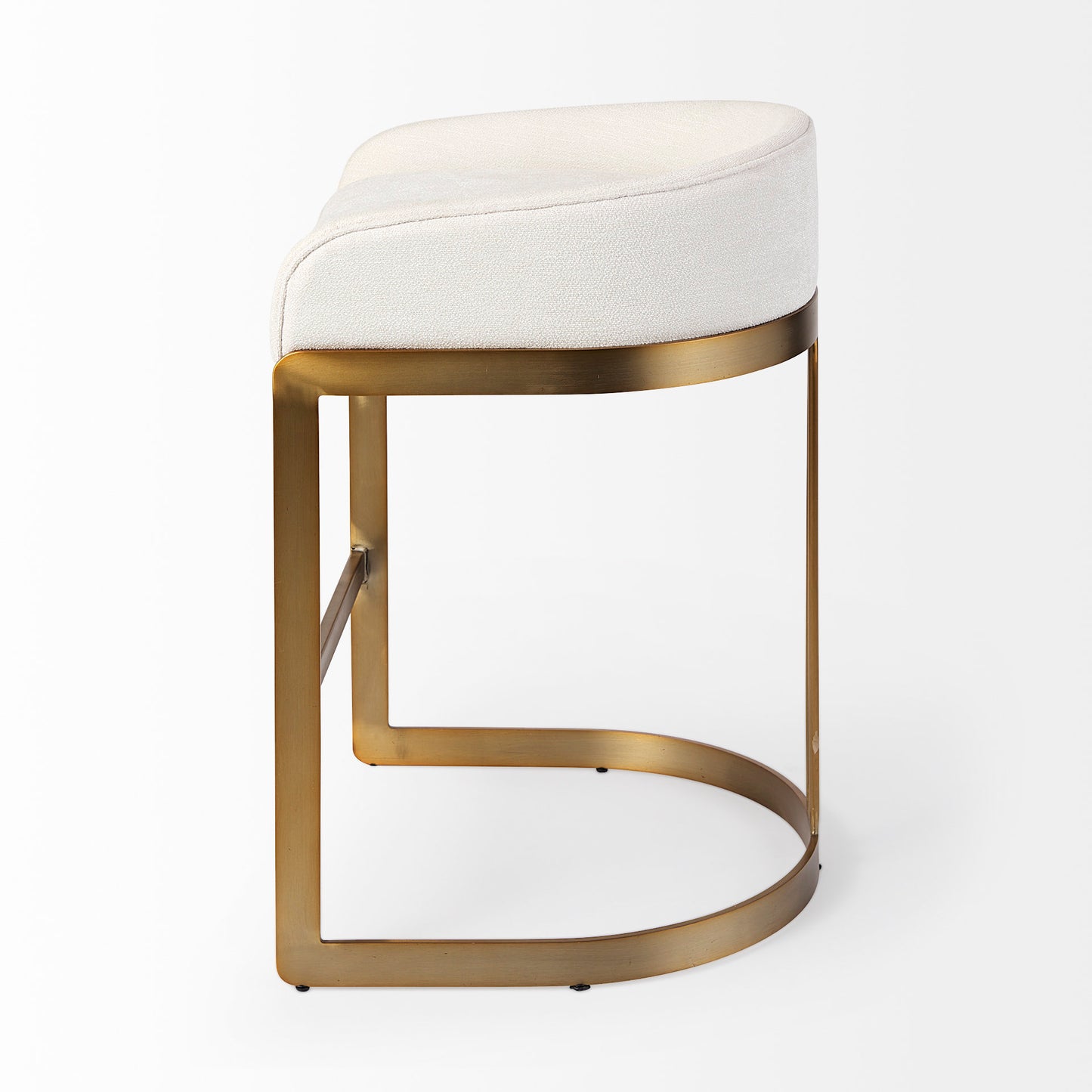 Hollyfield Upholsterd Seat Bar Counter Stool Cream Fabric | Gold Metal | Counter - bar-stools
