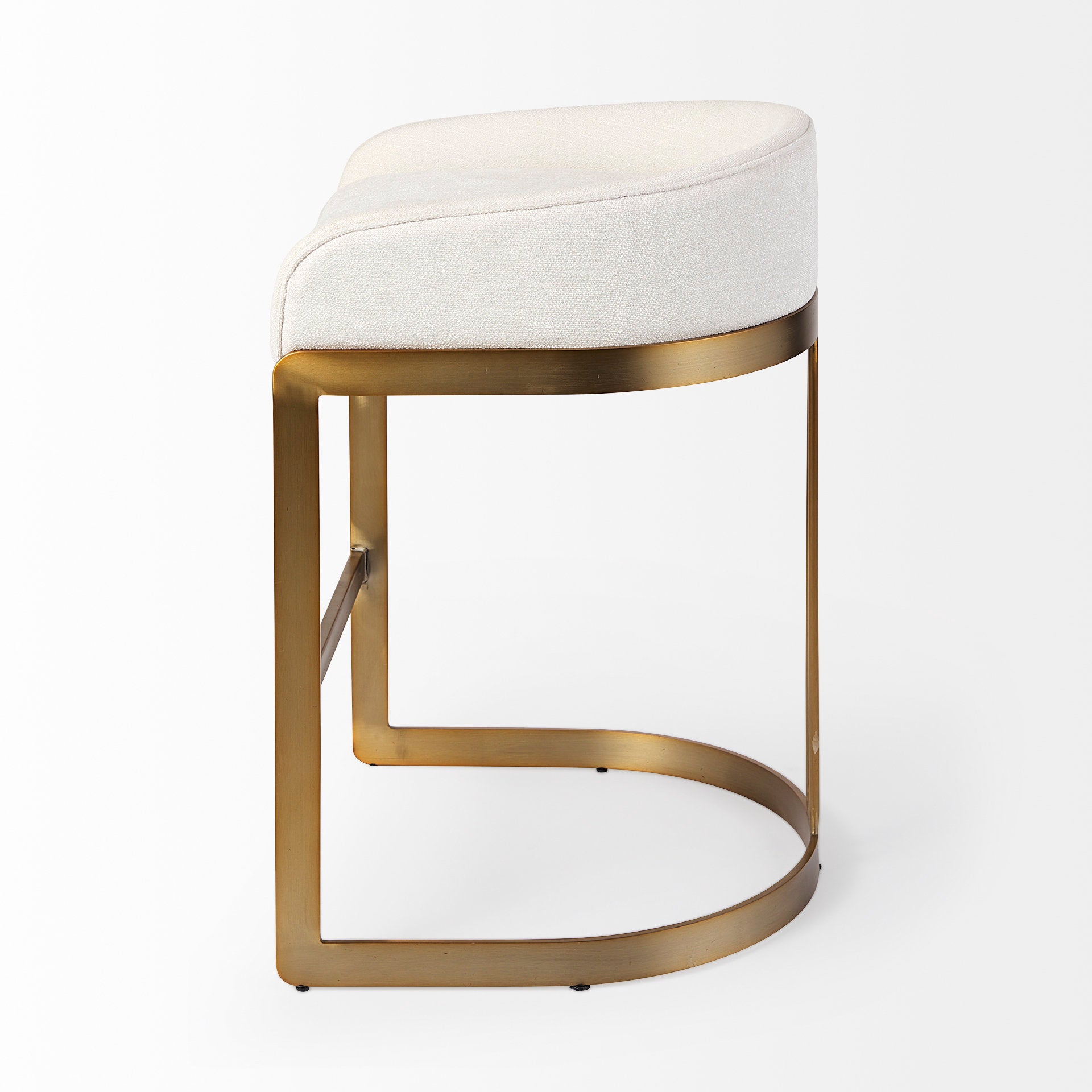 Hollyfield Upholsterd Seat Bar Counter Stool Cream Fabric | Gold Metal | Counter - bar-stools
