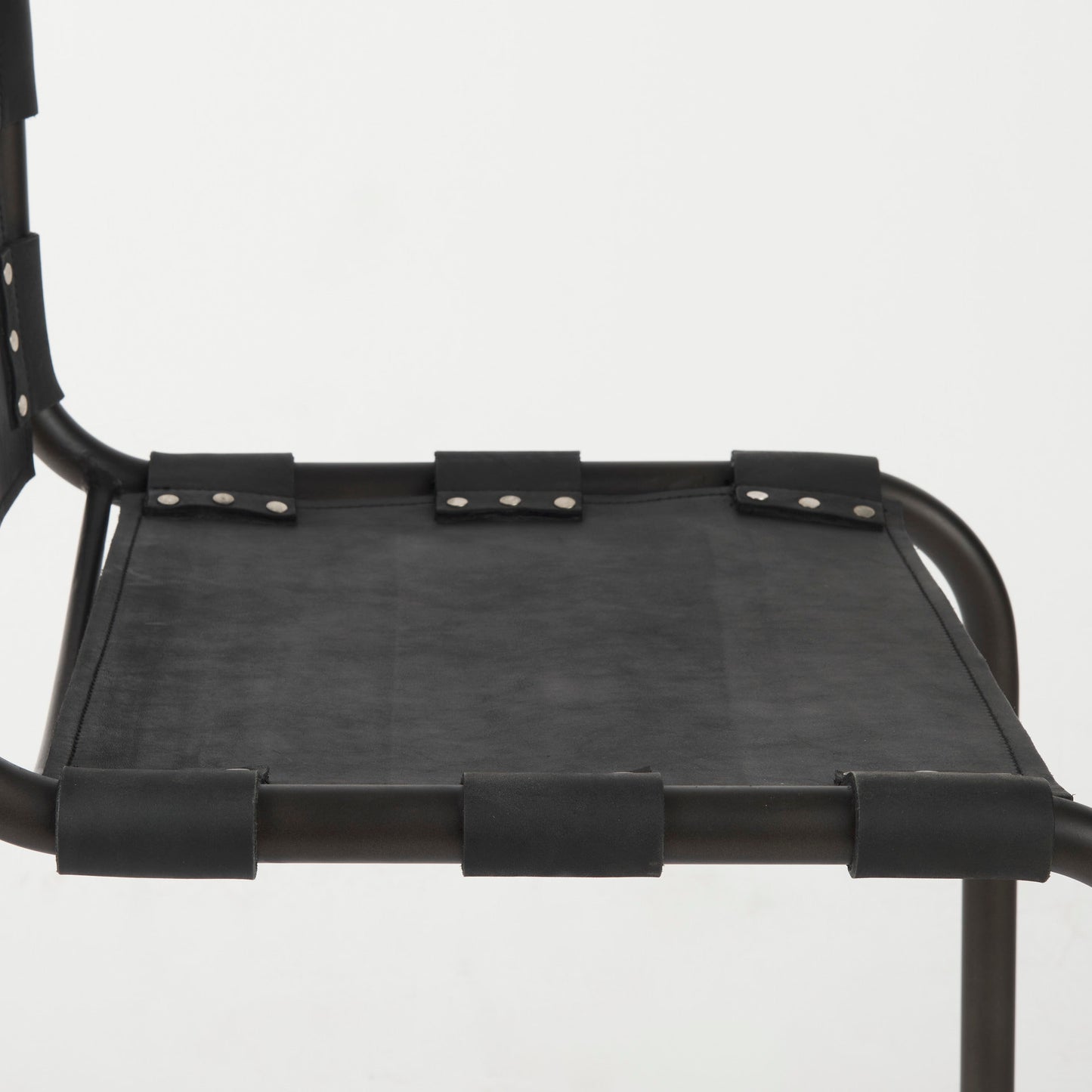 Berbick Dining Chair Black Leather | Black Metal - dining-chairs