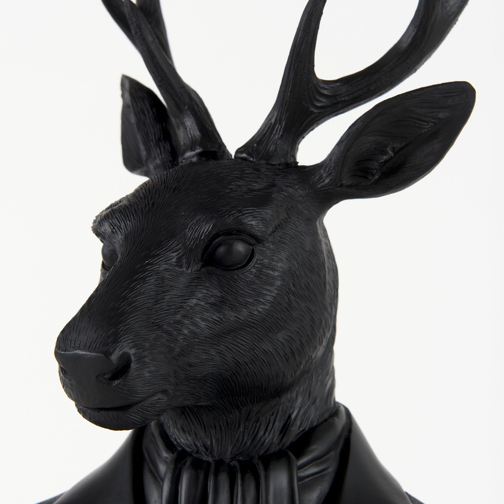 Mozart 22.5H Black Painted Resin Deer In A Suit Bust