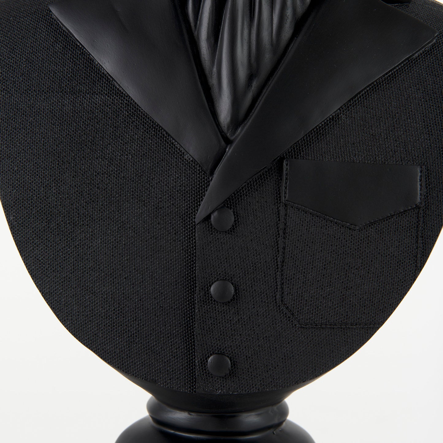 Mozart 22.5H Black Painted Resin Deer In A Suit Bust