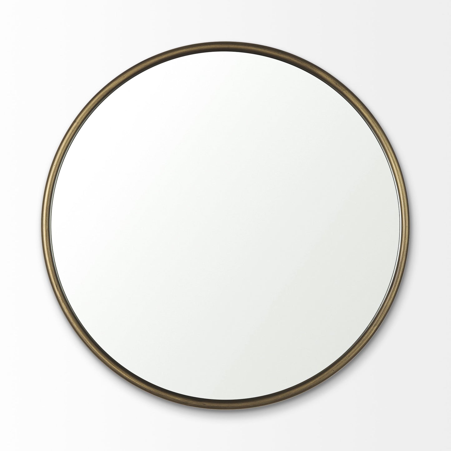 Piper 35.8L x 1.0W x 35.8H Small Gold Metal Round Wall Mirror