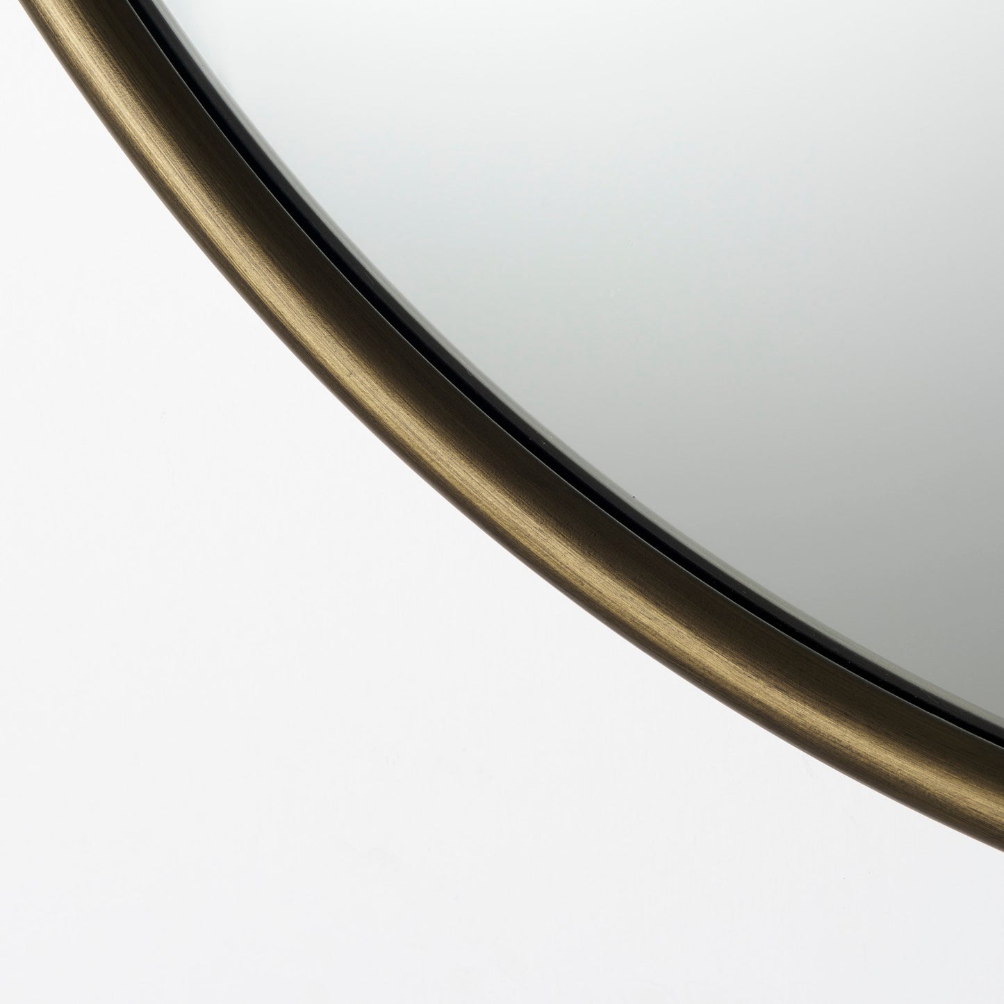 Piper 35.8L x 1.0W x 35.8H Small Gold Metal Round Wall Mirror