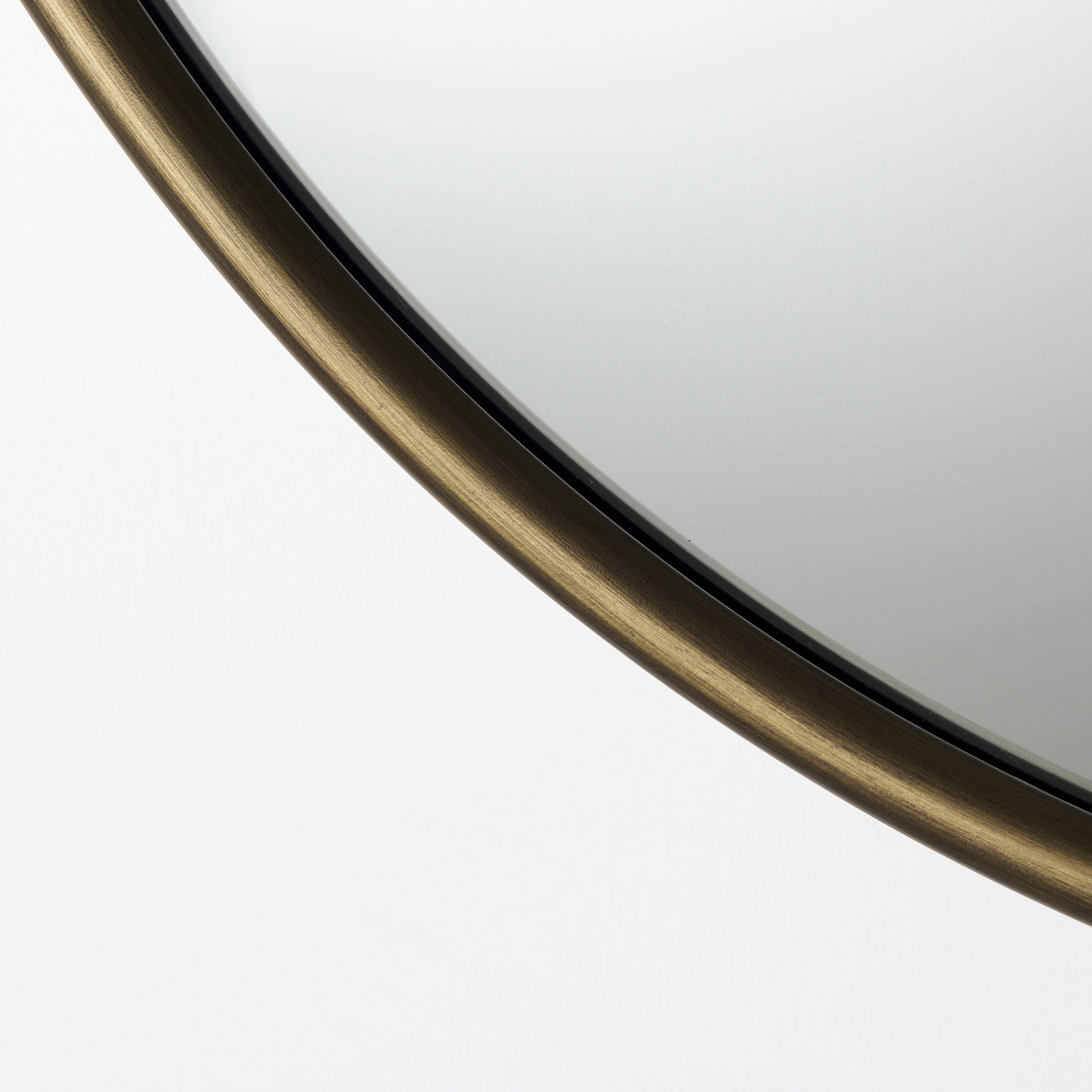 Piper 35.8L x 1.0W x 35.8H Small Gold Metal Round Wall Mirror