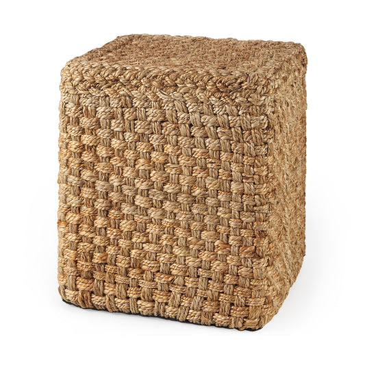 Aylin 16.5" Square Brown Jute Pouf
