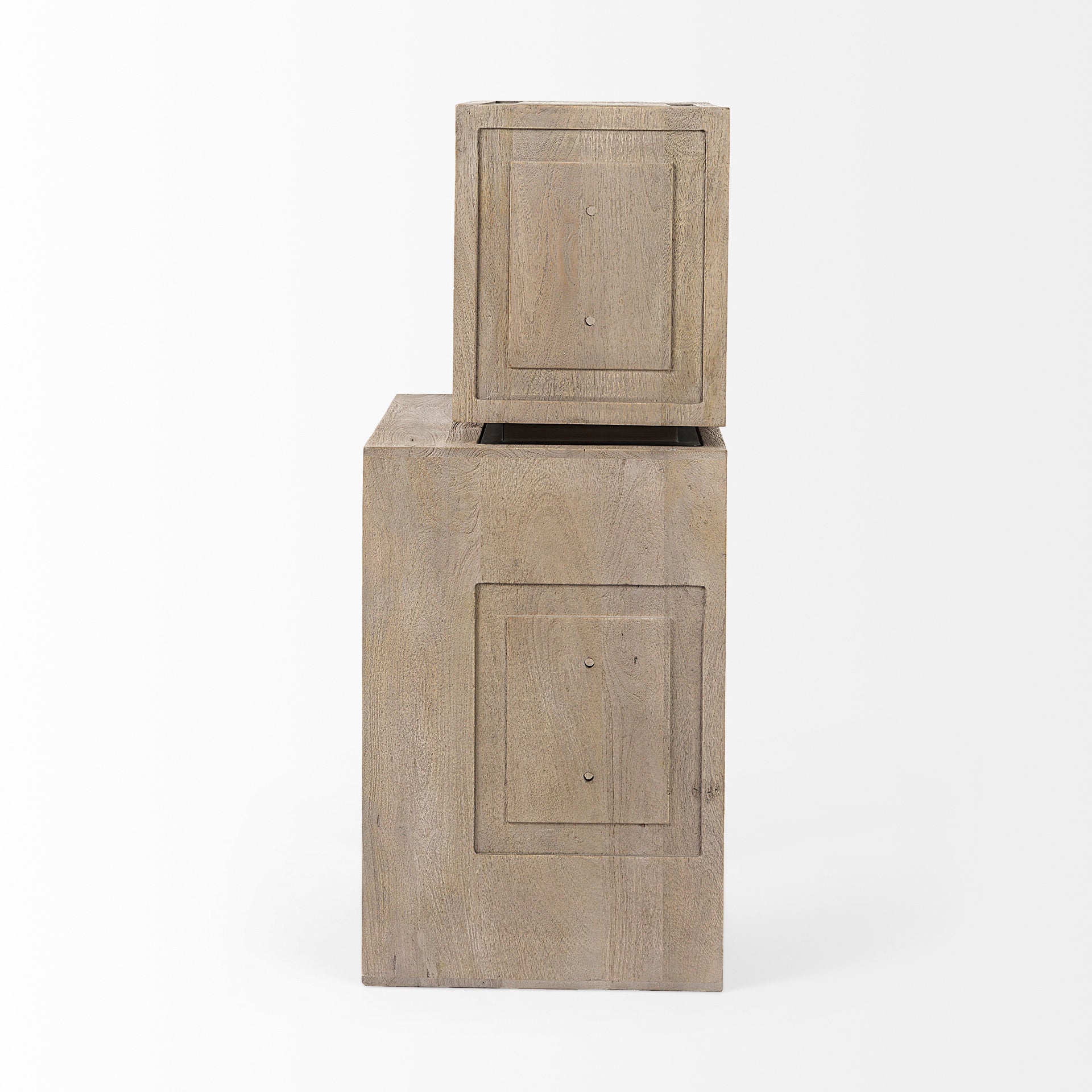 Simul (Set of 2) Light Brown Wood Modular Shelving Unit