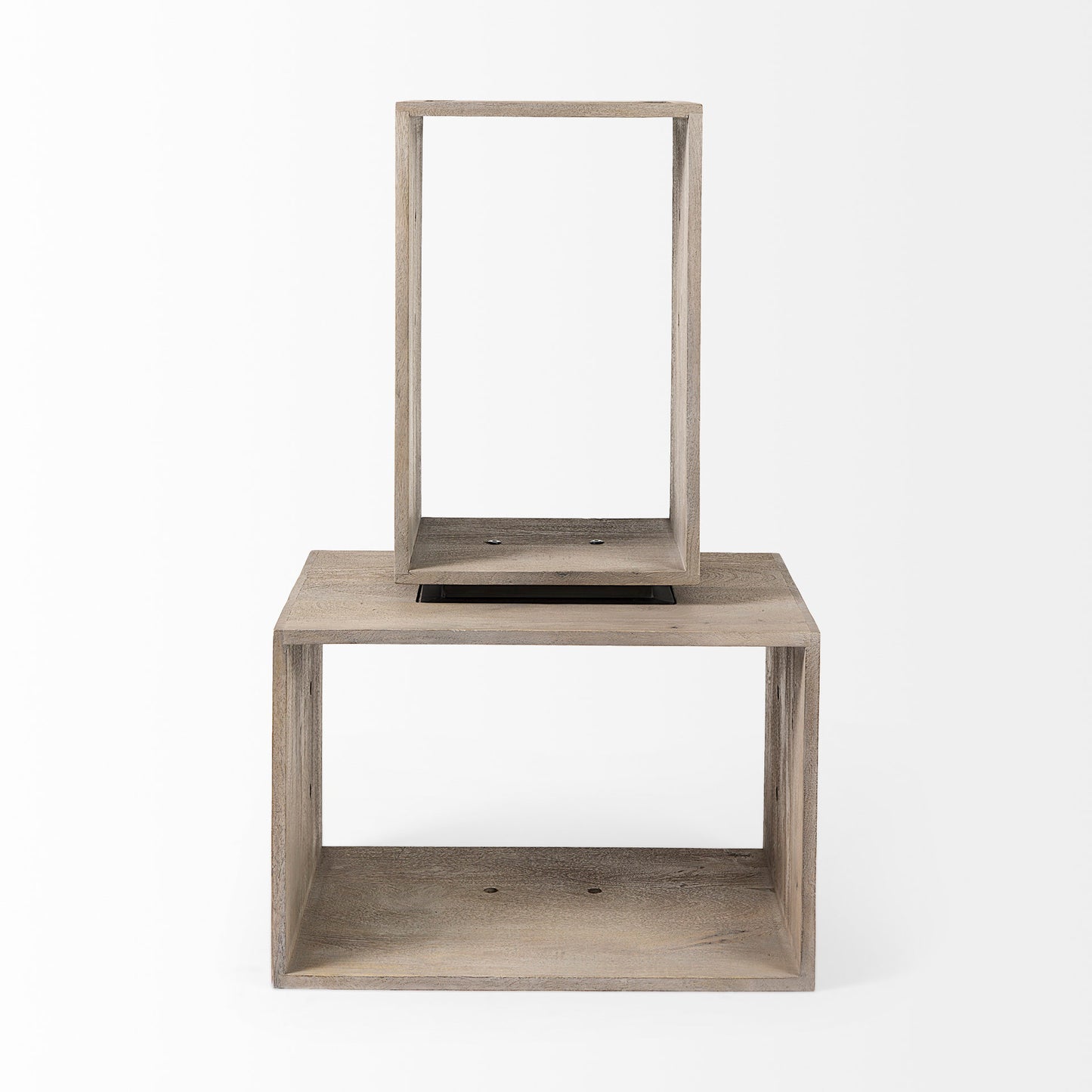 Simul (Set of 2) Light Brown Wood Modular Shelving Unit