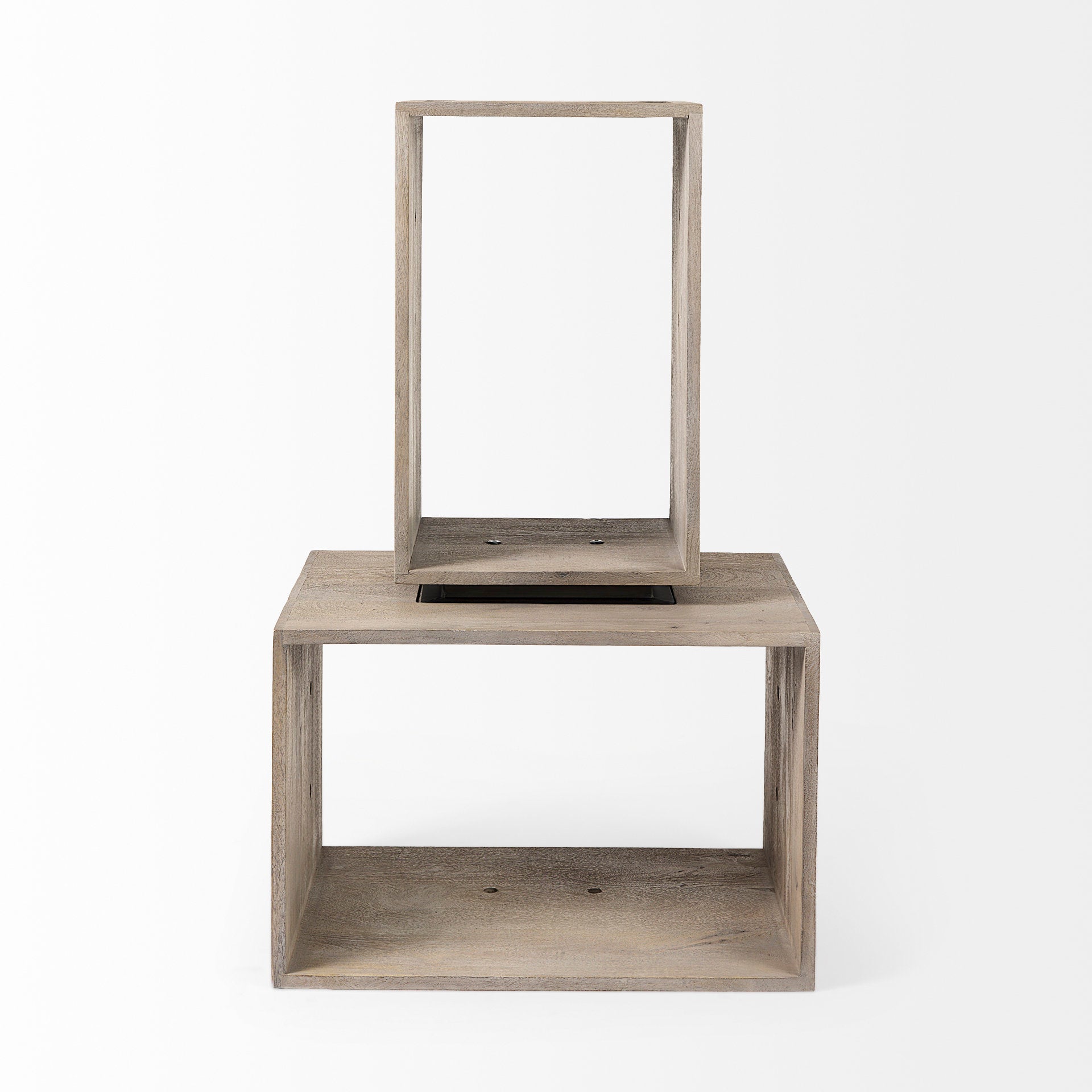 Simul (Set of 2) Light Brown Wood Modular Shelving Unit