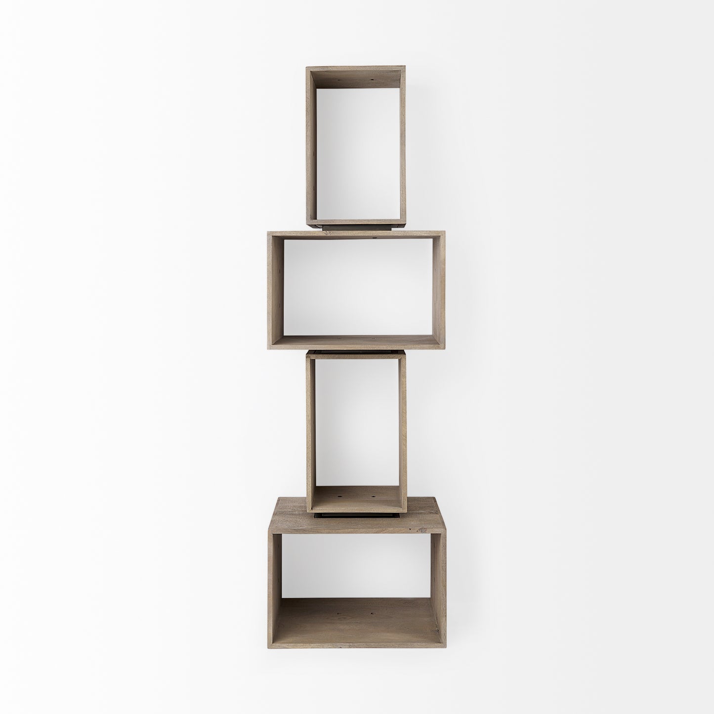 Simul (Set of 2) Light Brown Wood Modular Shelving Unit