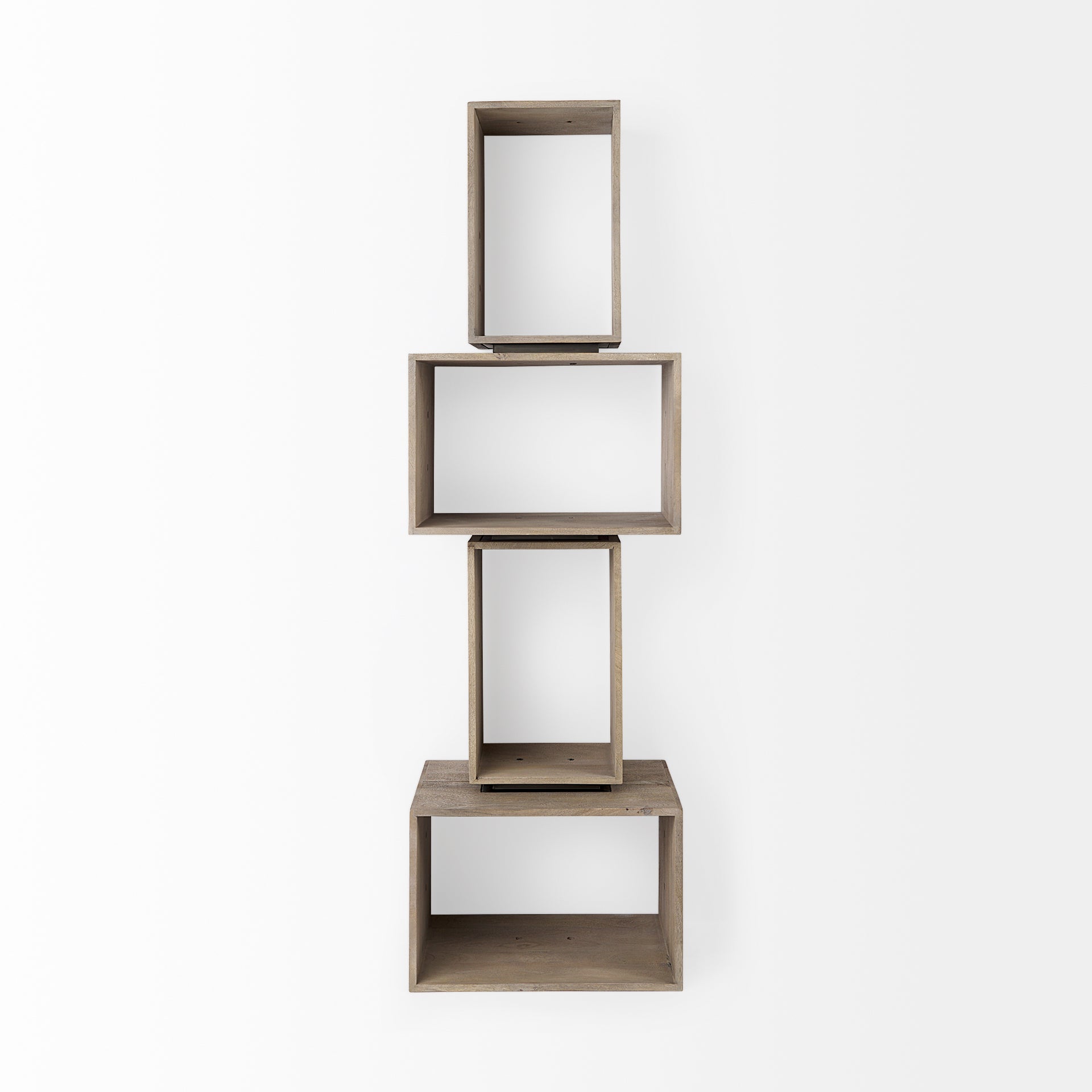 Simul (Set of 2) Light Brown Wood Modular Shelving Unit