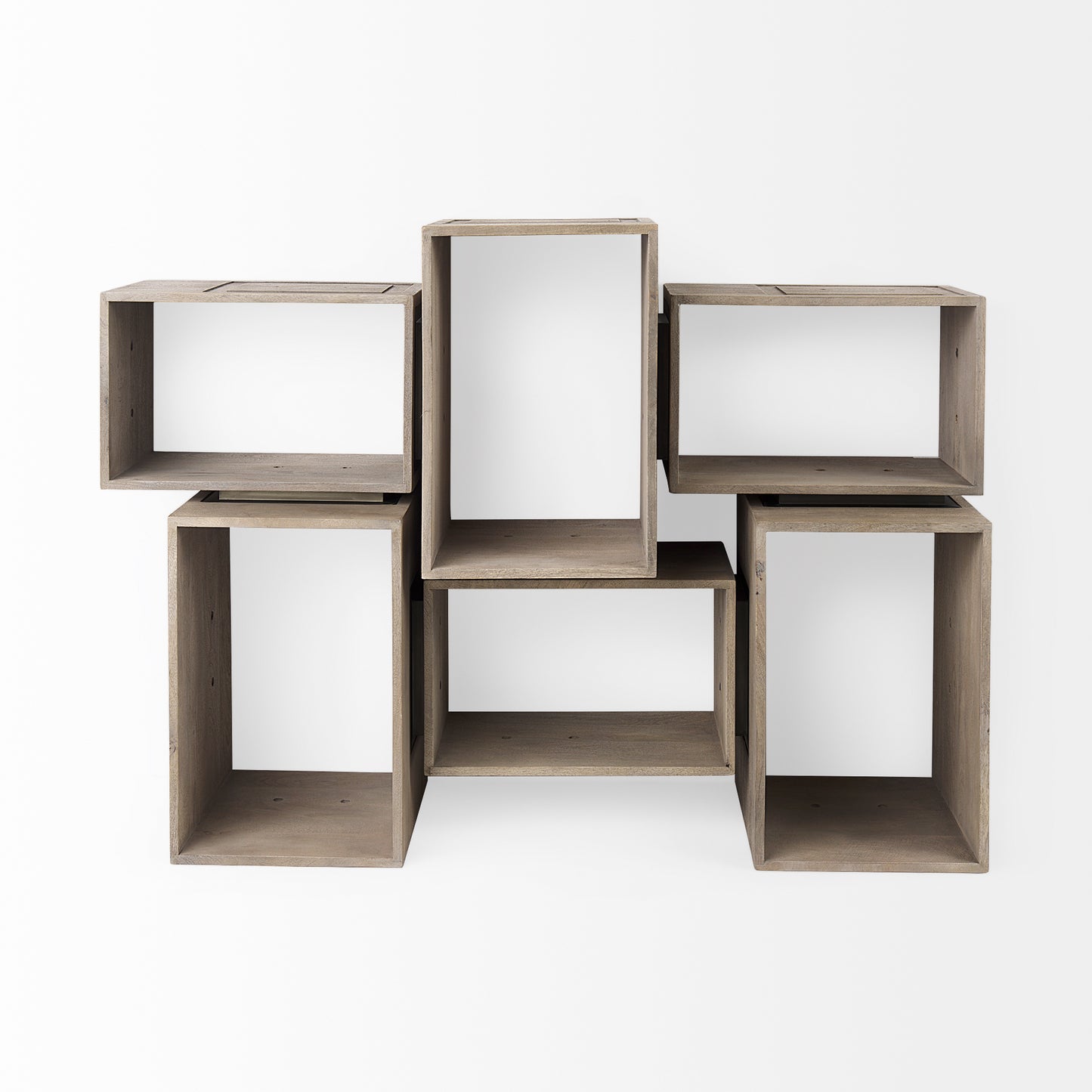 Simul (Set of 2) Light Brown Wood Modular Shelving Unit