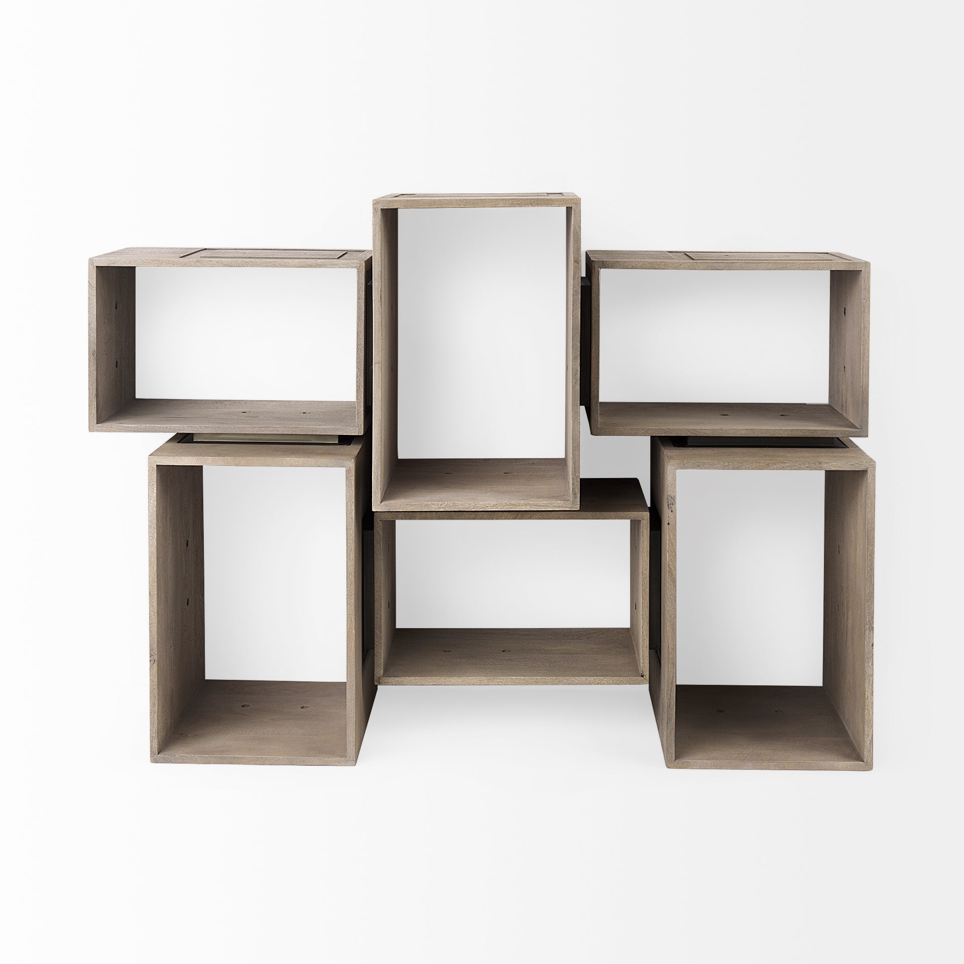 Simul (Set of 2) Light Brown Wood Modular Shelving Unit