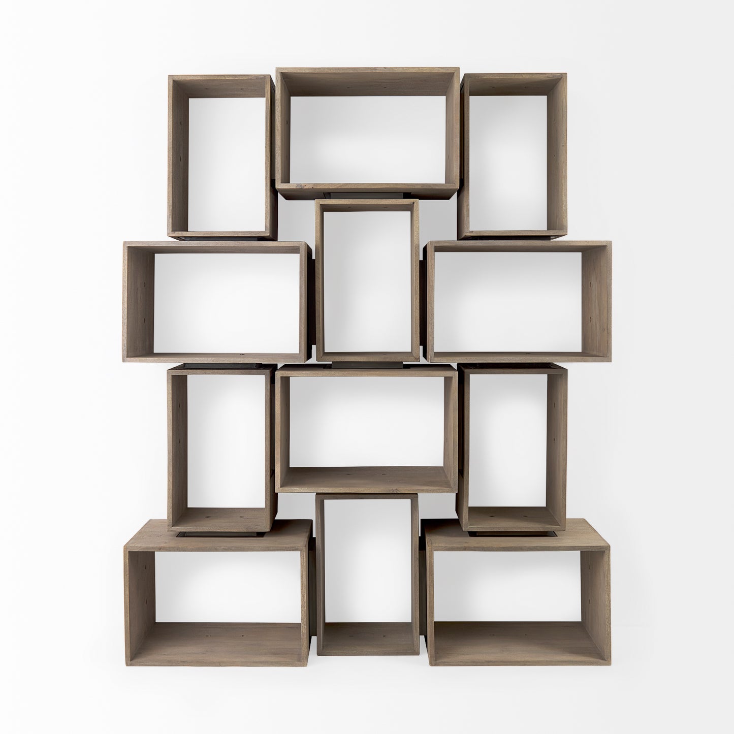 Simul (Set of 2) Light Brown Wood Modular Shelving Unit
