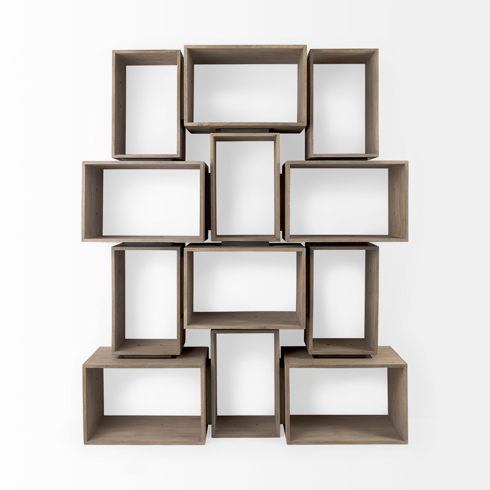 Simul (Set of 2) Light Brown Wood Modular Shelving Unit