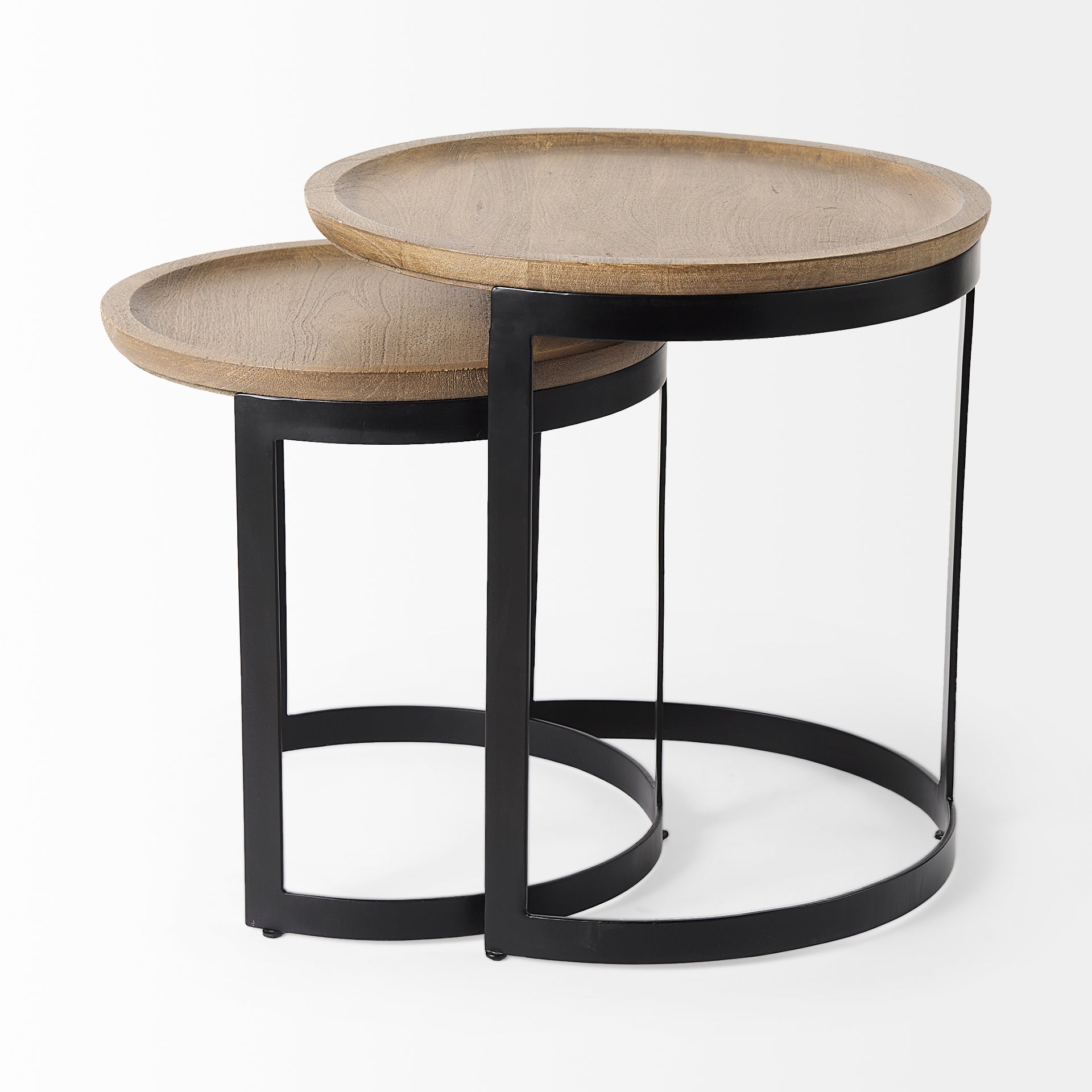 Aisley Accent Table Brown Wood | Black Metal - accent-tables