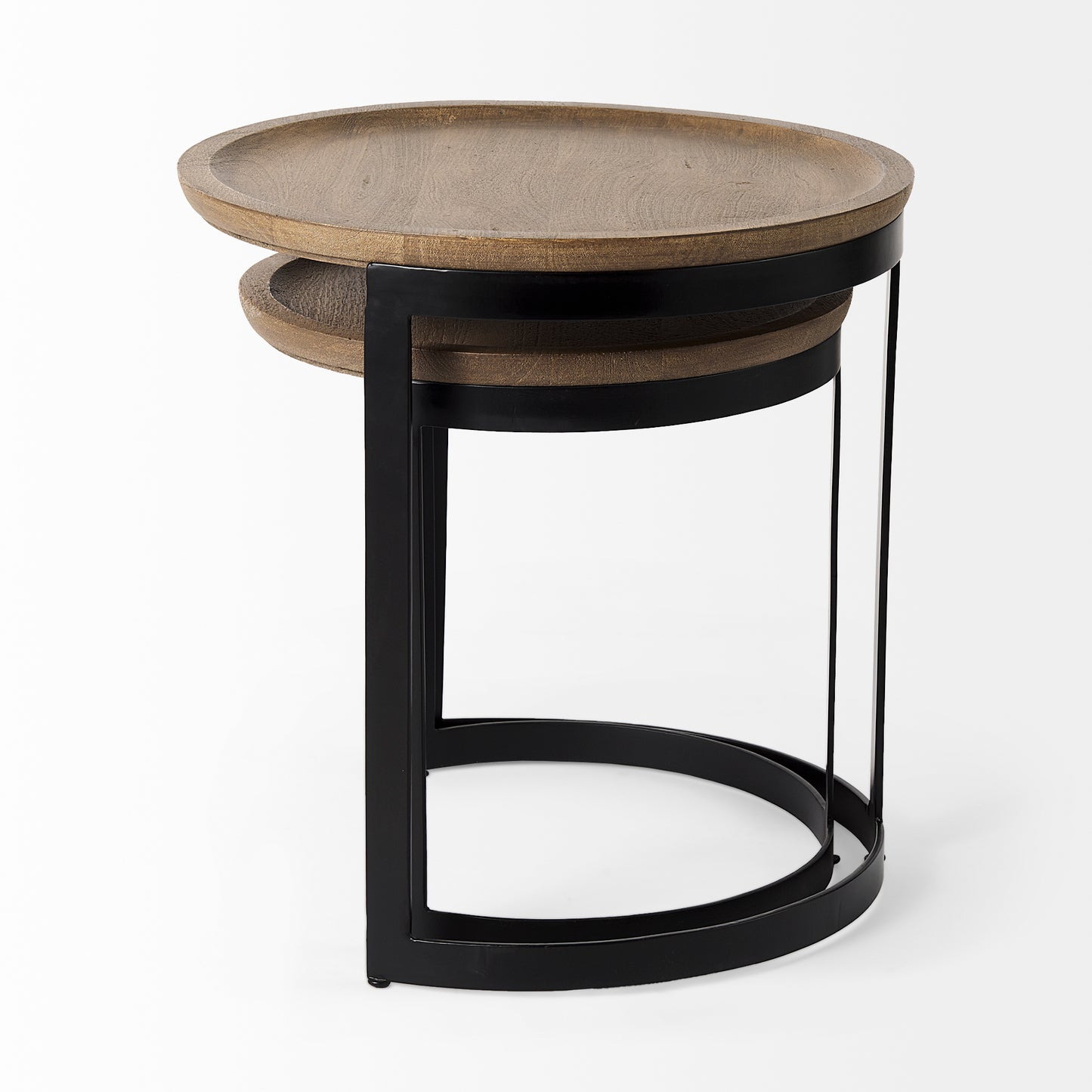 Aisley Accent Table Brown Wood | Black Metal - accent-tables