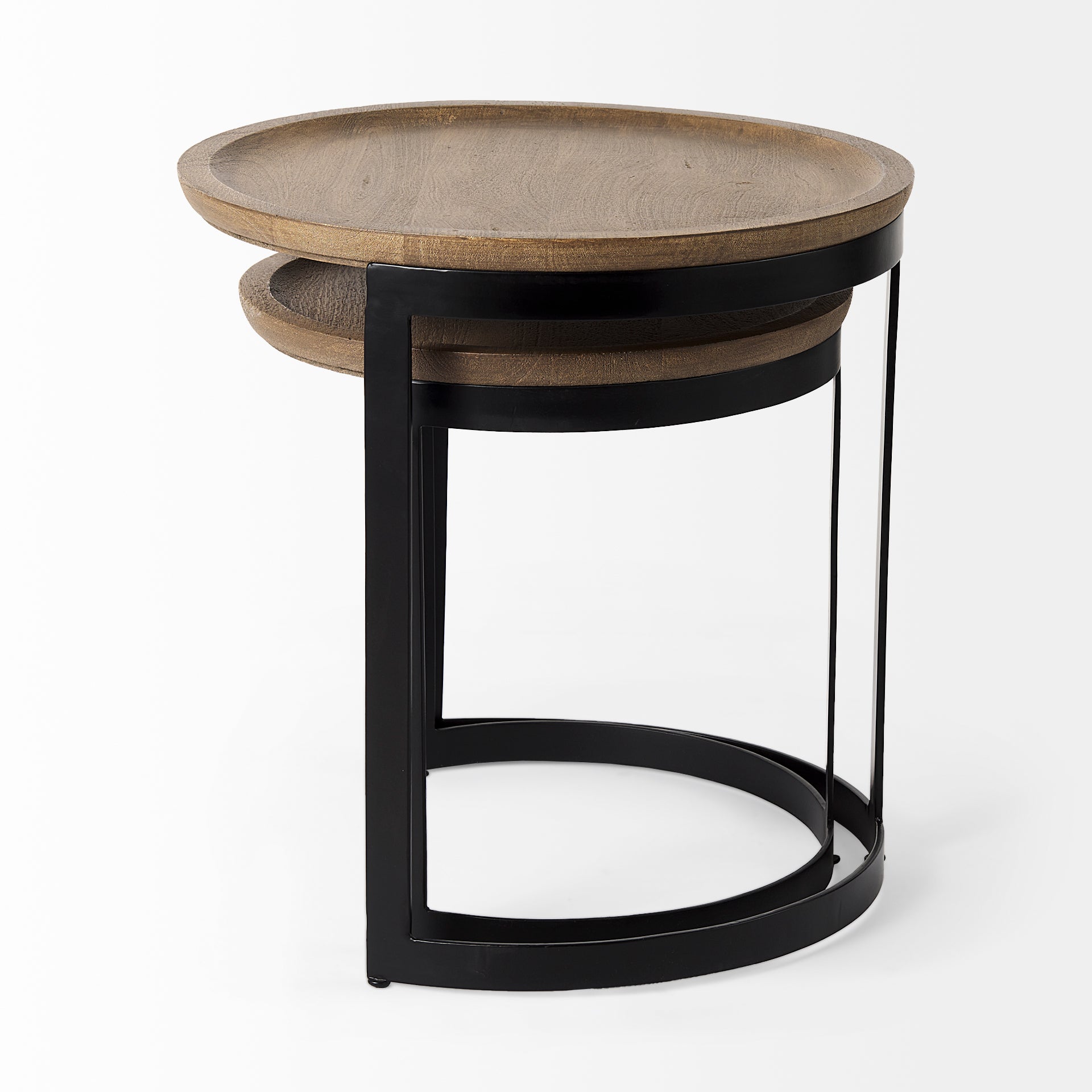Aisley Accent Table Brown Wood | Black Metal - accent-tables