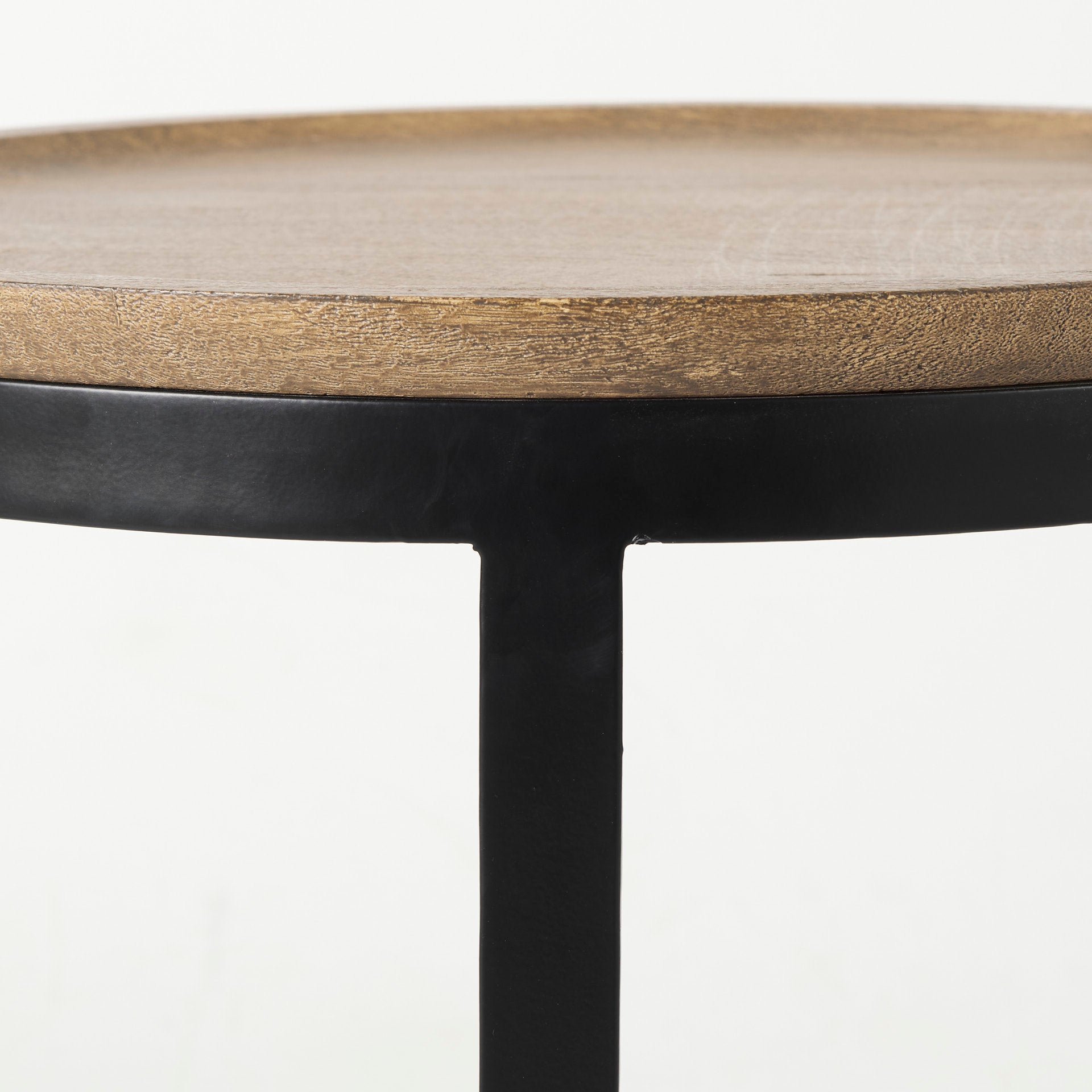 Aisley Accent Table Brown Wood | Black Metal - accent-tables