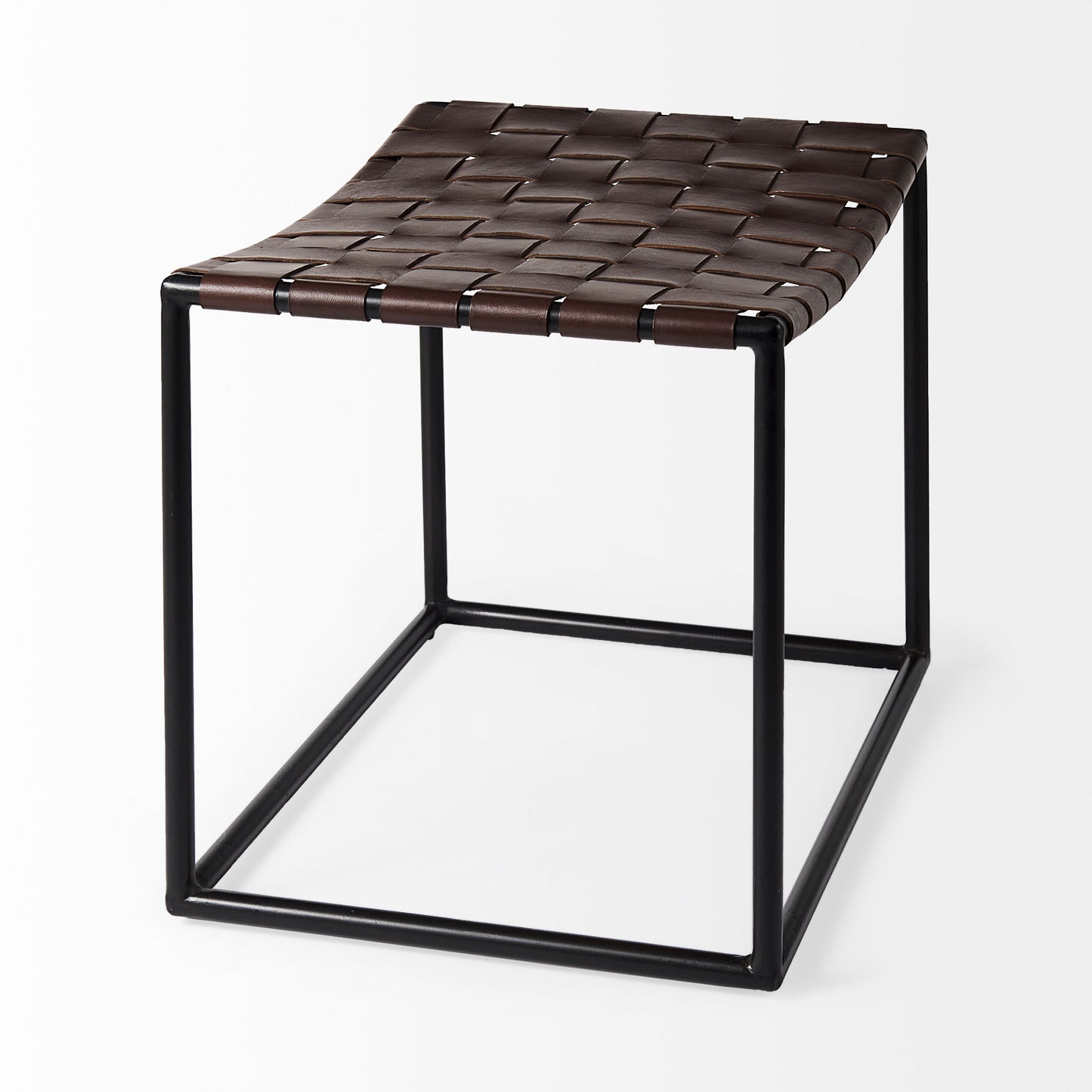 Clarissa Bench Brown Leather | Black Metal - benches